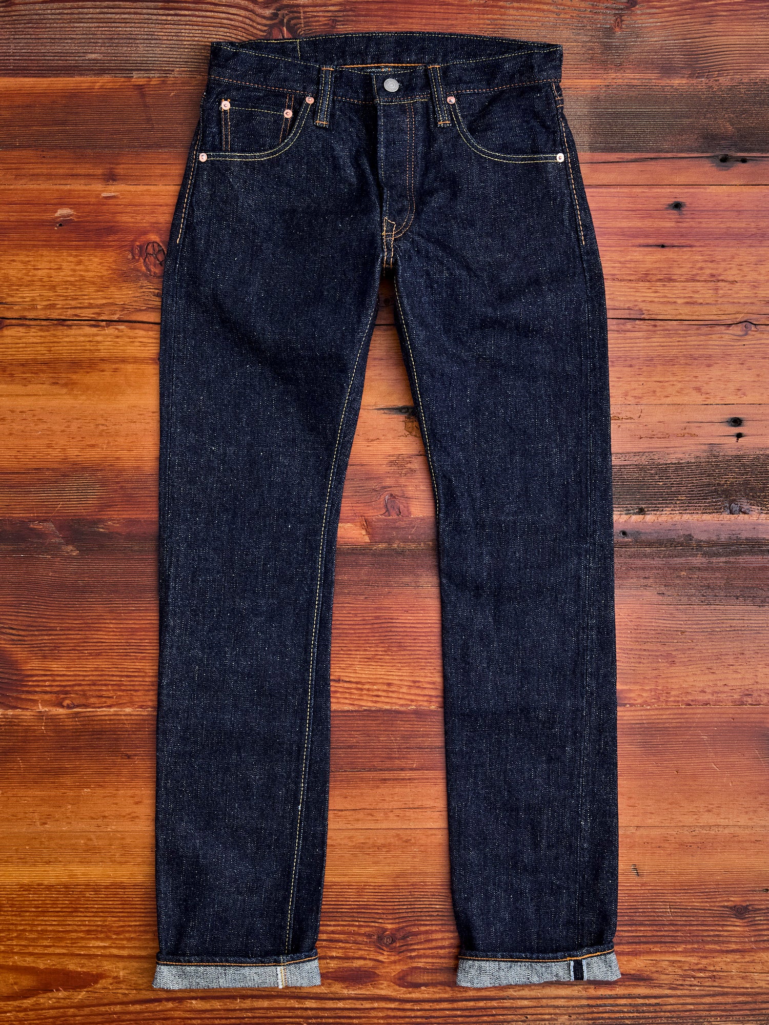 SLB-005 16.5oz Rinsed Selvedge Denim - Slim Straight Fit - Image 5