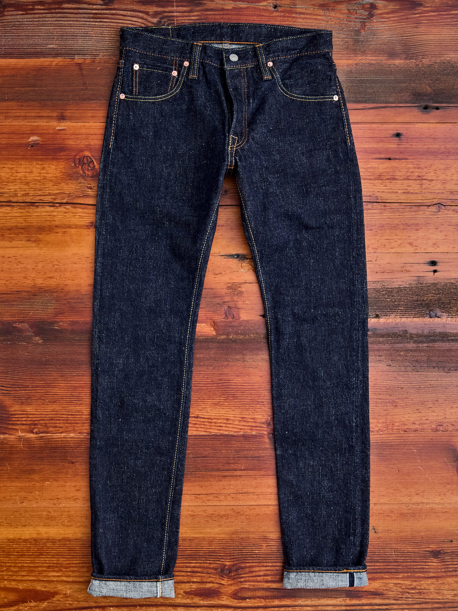 SLB-013 16.5oz Rinsed Selvedge Denim - Slim Tapered Fit - Image 6