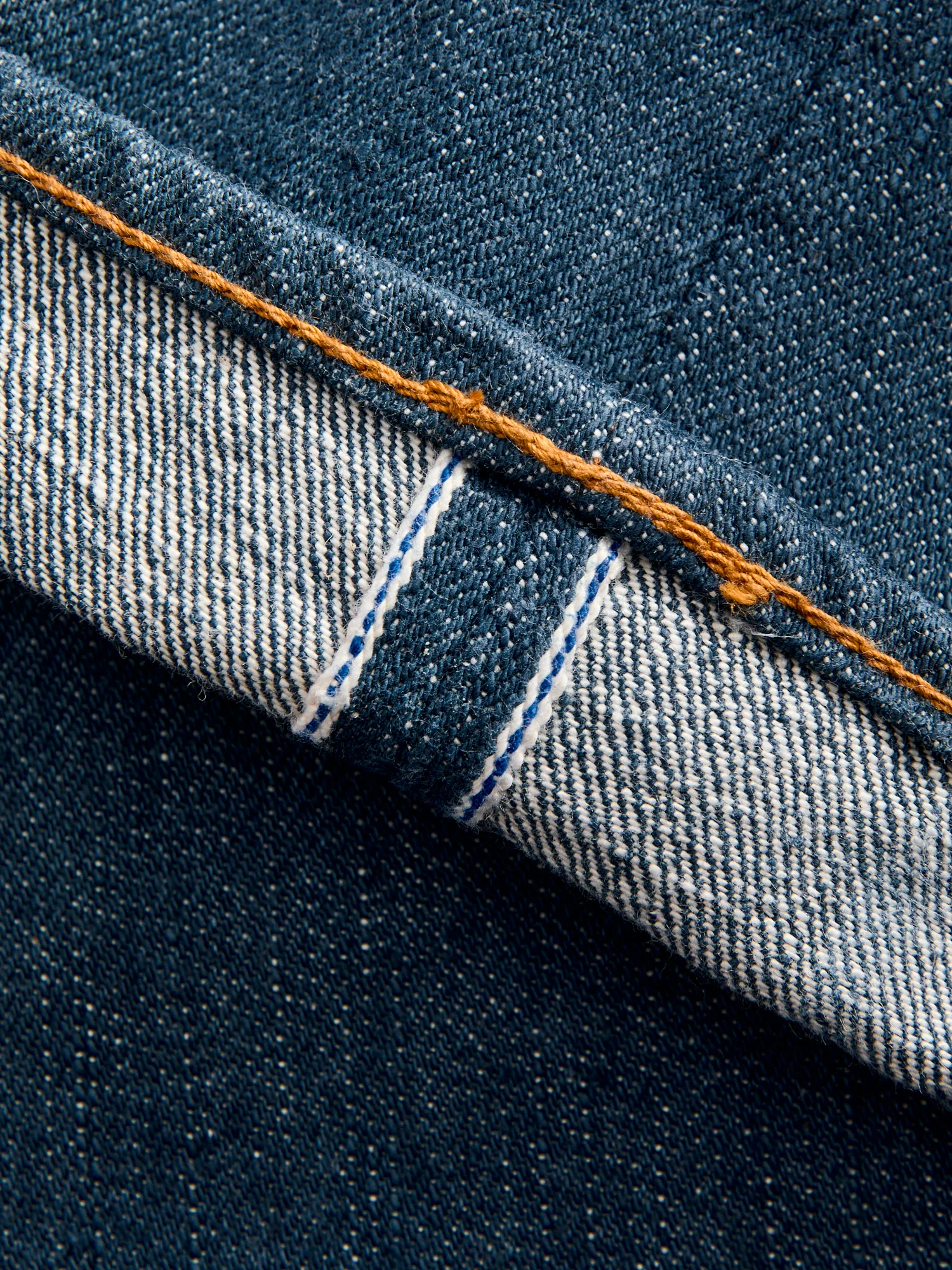 SMBL-019 "Smokey Blue" 14oz Rinsed Selvedge Denim - Relaxed Tapered Fit - Image 12