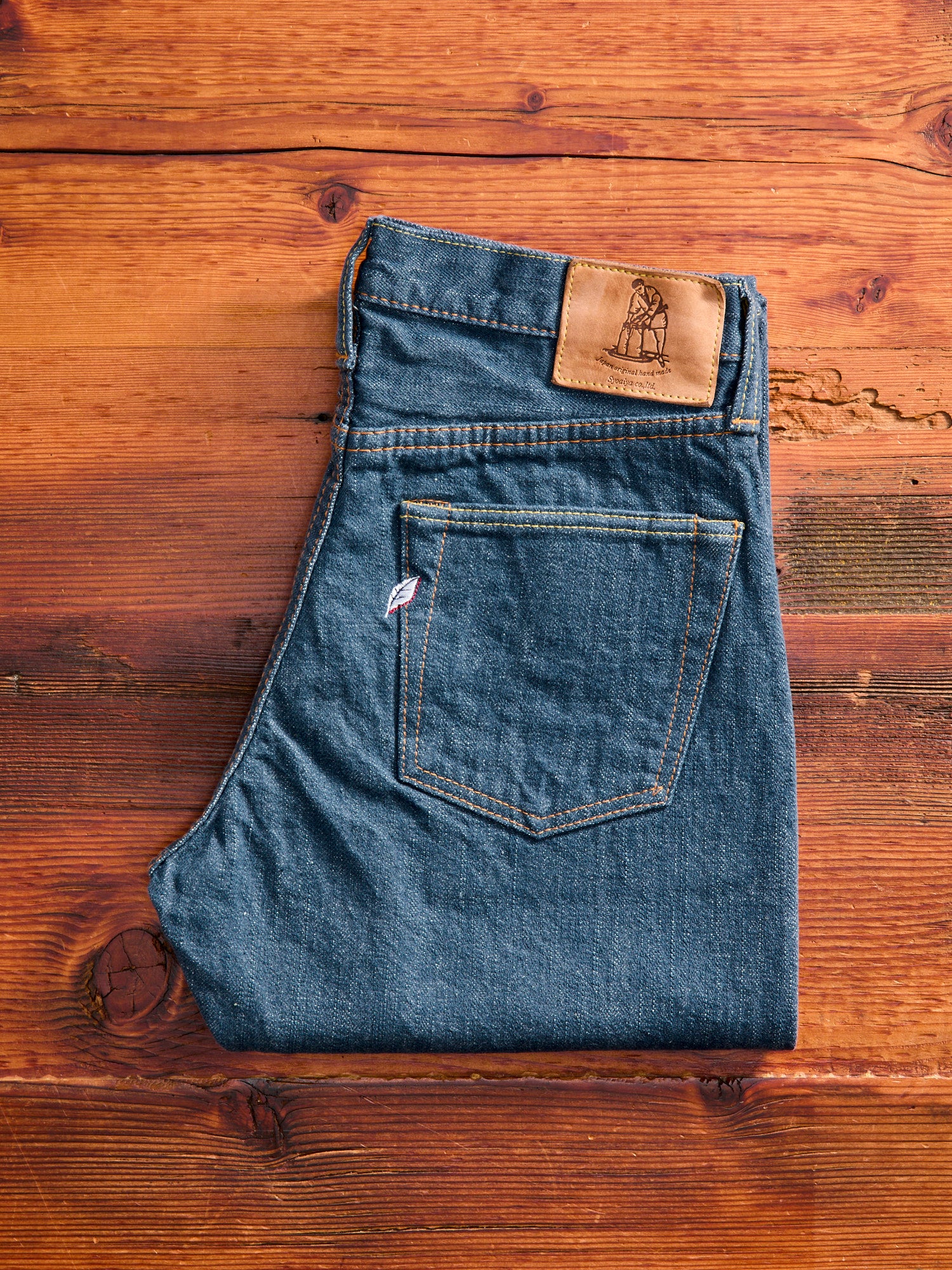 SMBL-019 "Smokey Blue" 14oz Rinsed Selvedge Denim - Relaxed Tapered Fit - Image 2