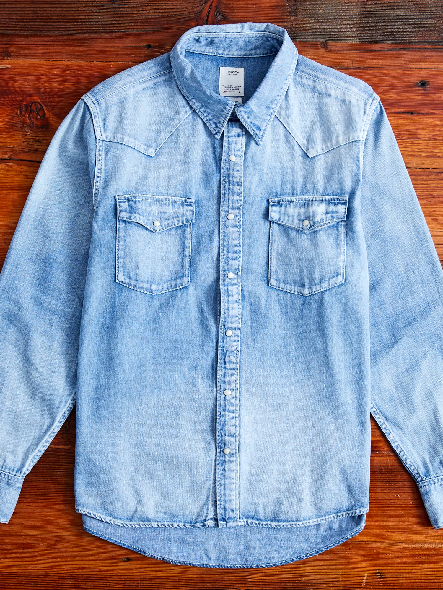 FW24 Social Sculpture Shirt Damaged in Light Indigo