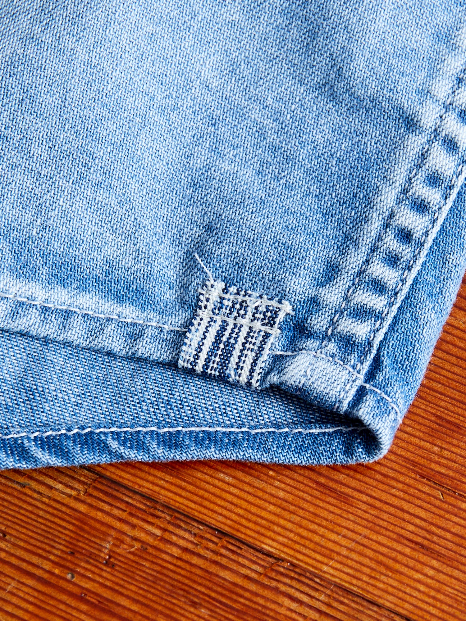 FW24 Social Sculpture Shirt Damaged in Light Indigo - Image 9