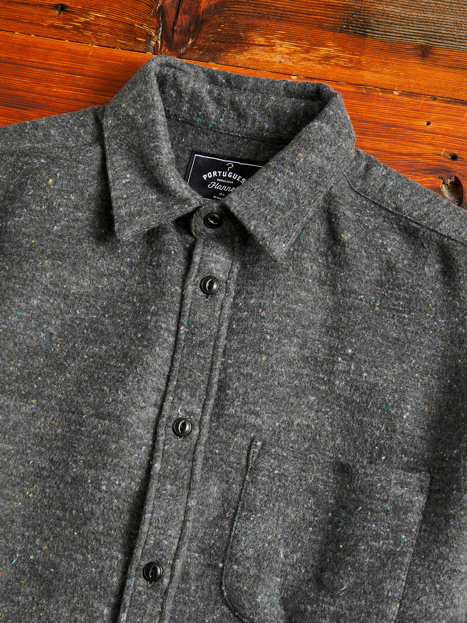 Soft Rude Button-Up Shirt in Grey Melange - Image 3