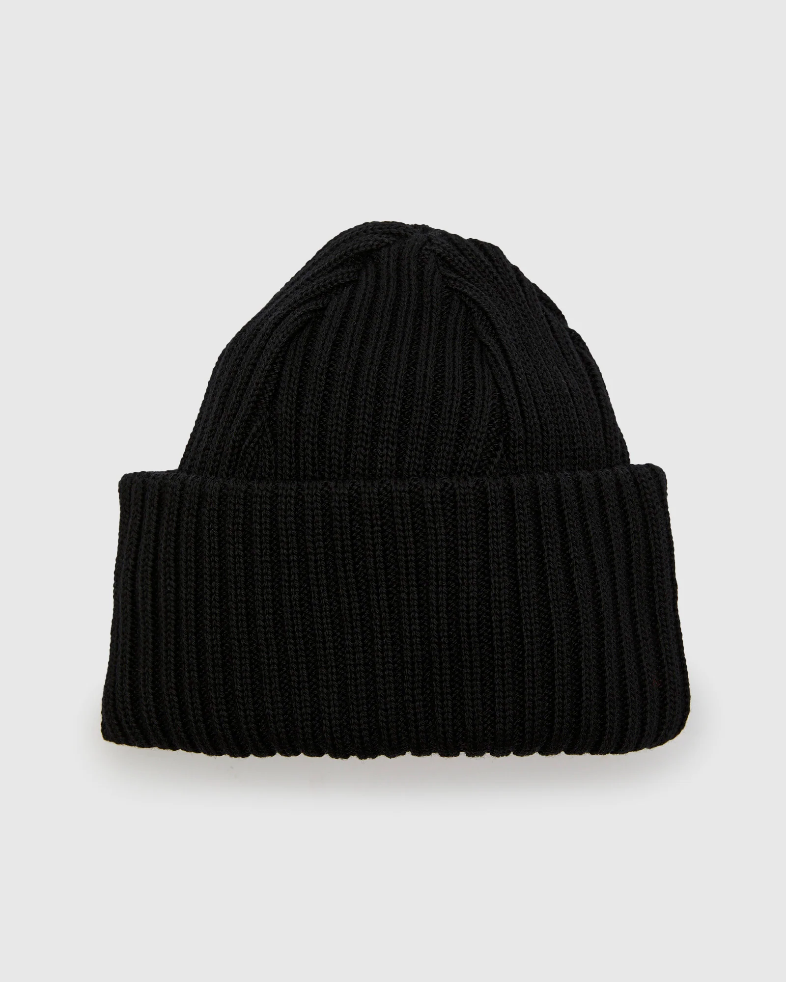 Solid Wool Knit Cap in Black - Image 3