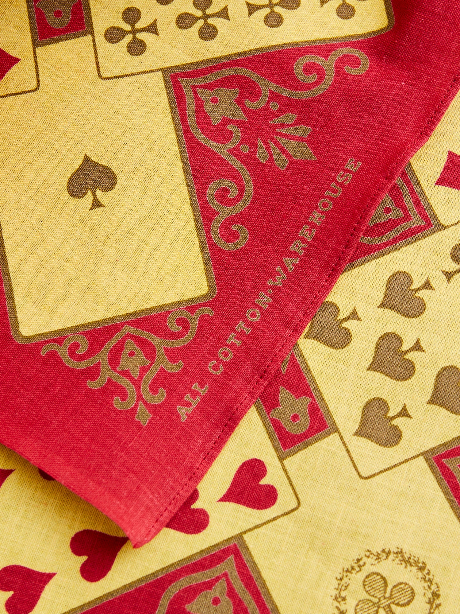 Solitaire Selvedge Bandanna in Red - Image 4