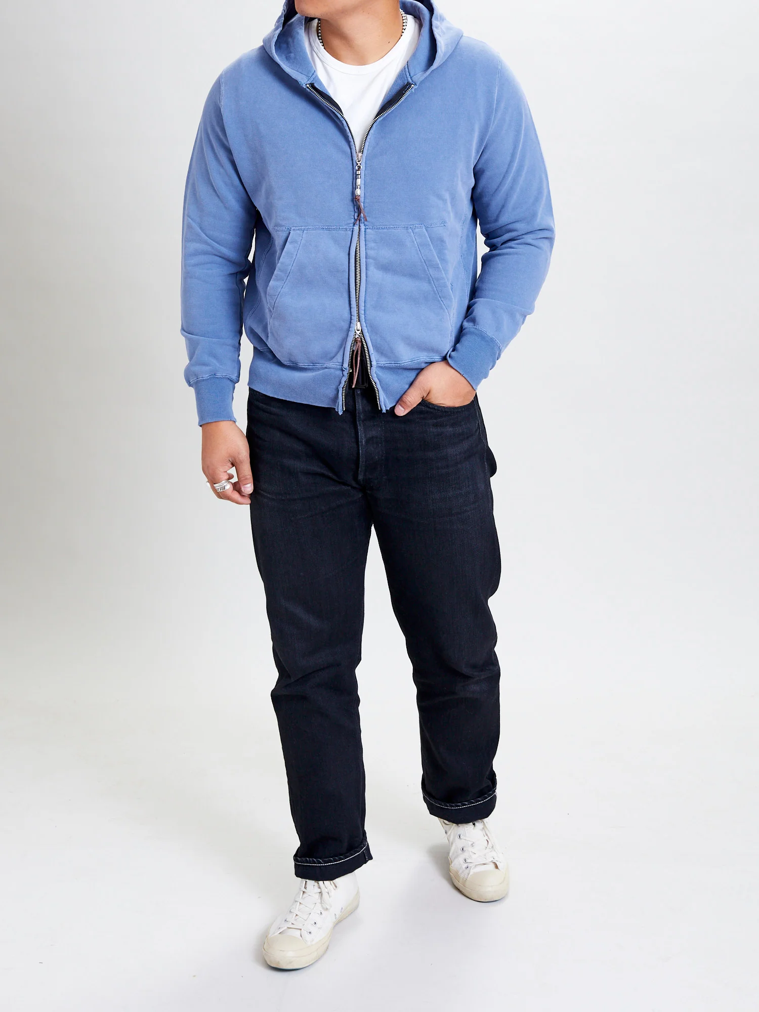 Special Finish Zip Hoodie in Blue - Image 9
