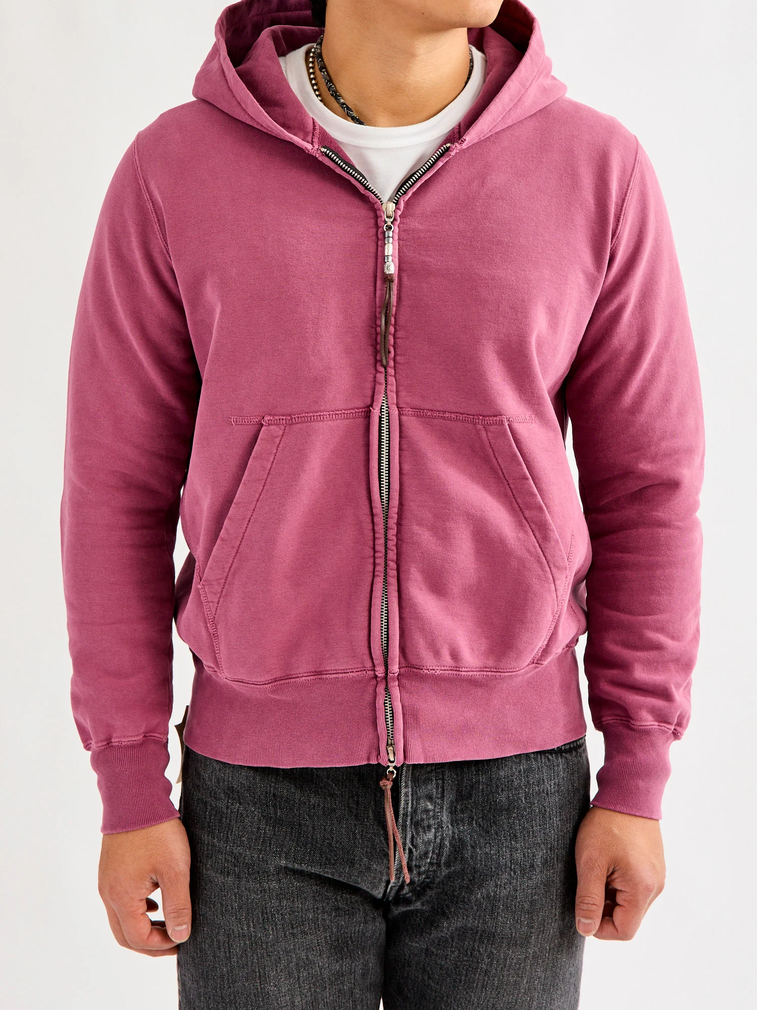 Special Finish Zip Hoodie in Bordeaux - Image 2