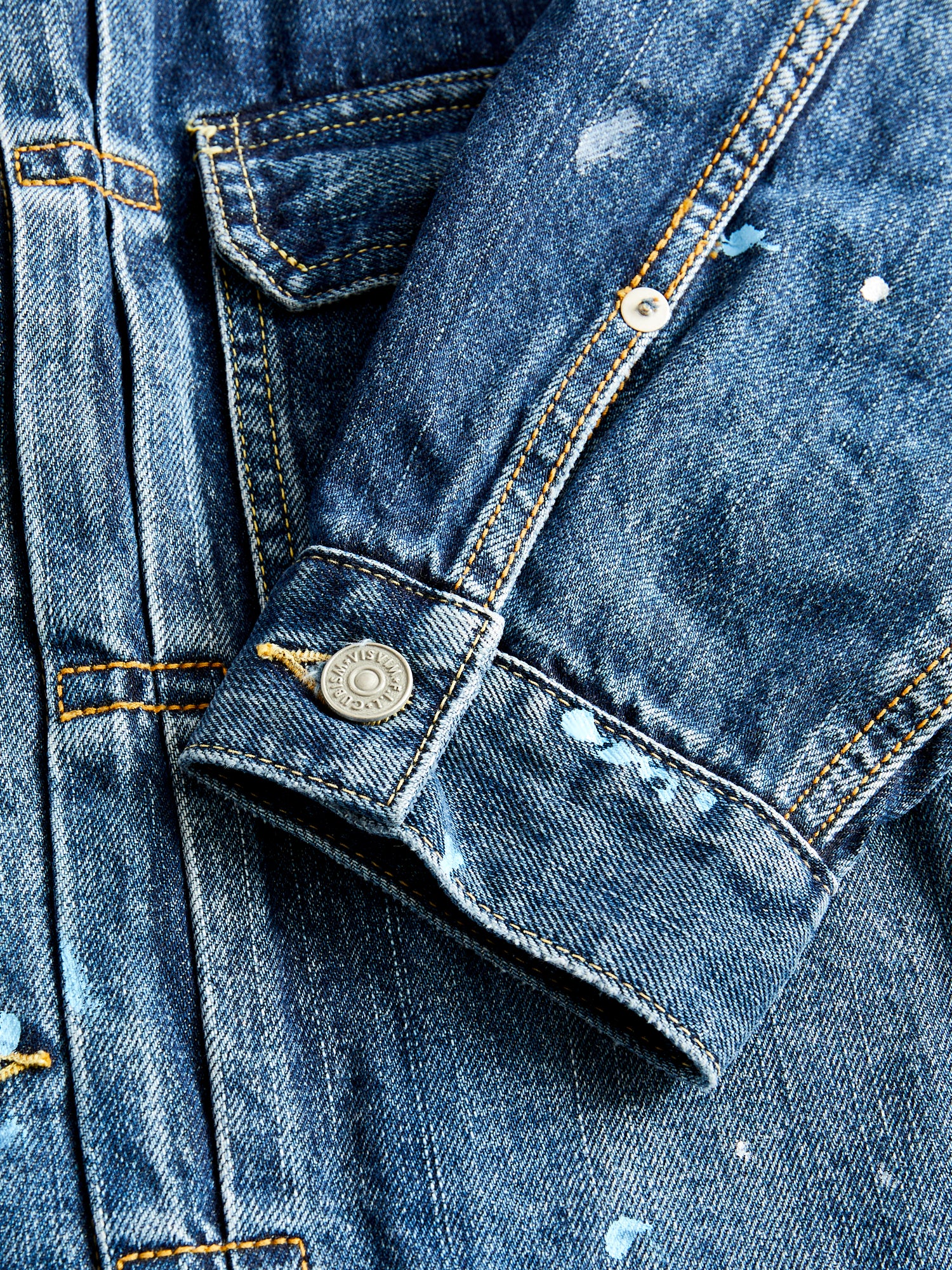SS 101 Damaged Denim JKT in 1010 Washed Indigo - Image 13