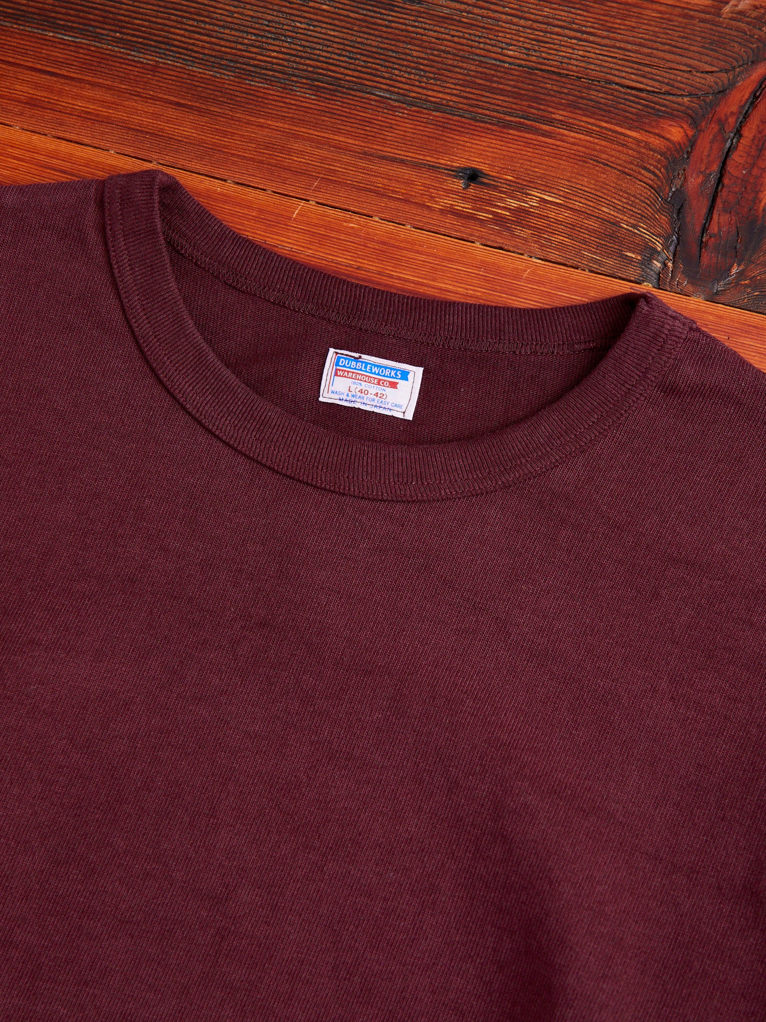 Stand Wheeler Heavyweight Longsleeve T-Shirt in Bordeaux - Image 3