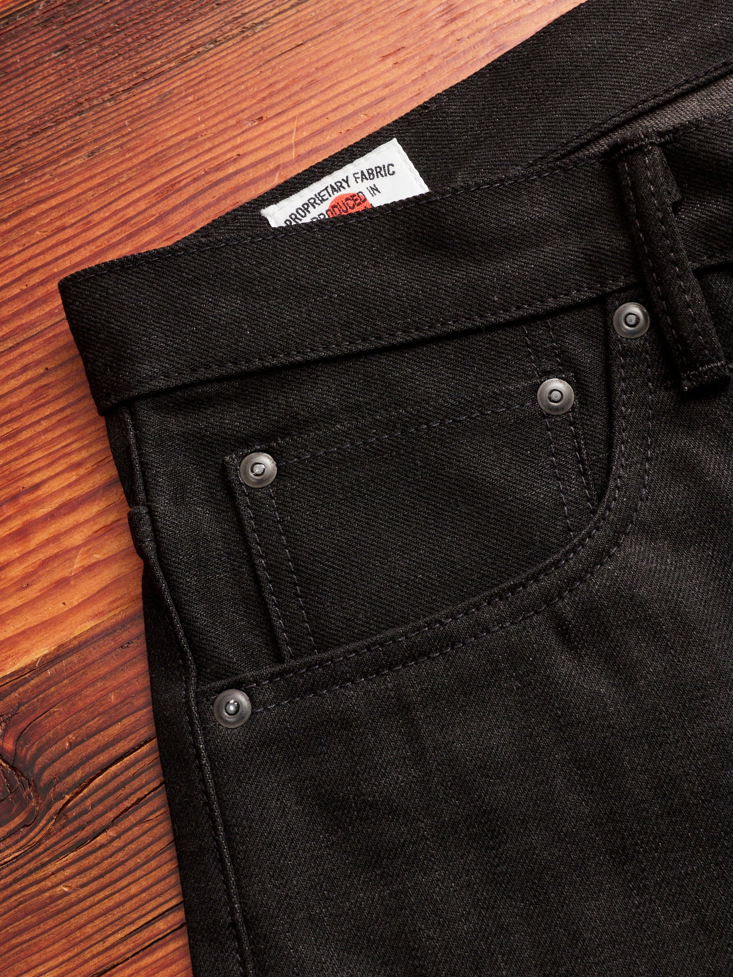 "Stealth" 15oz Black Selvedge Denim in Silveridge - Image 5