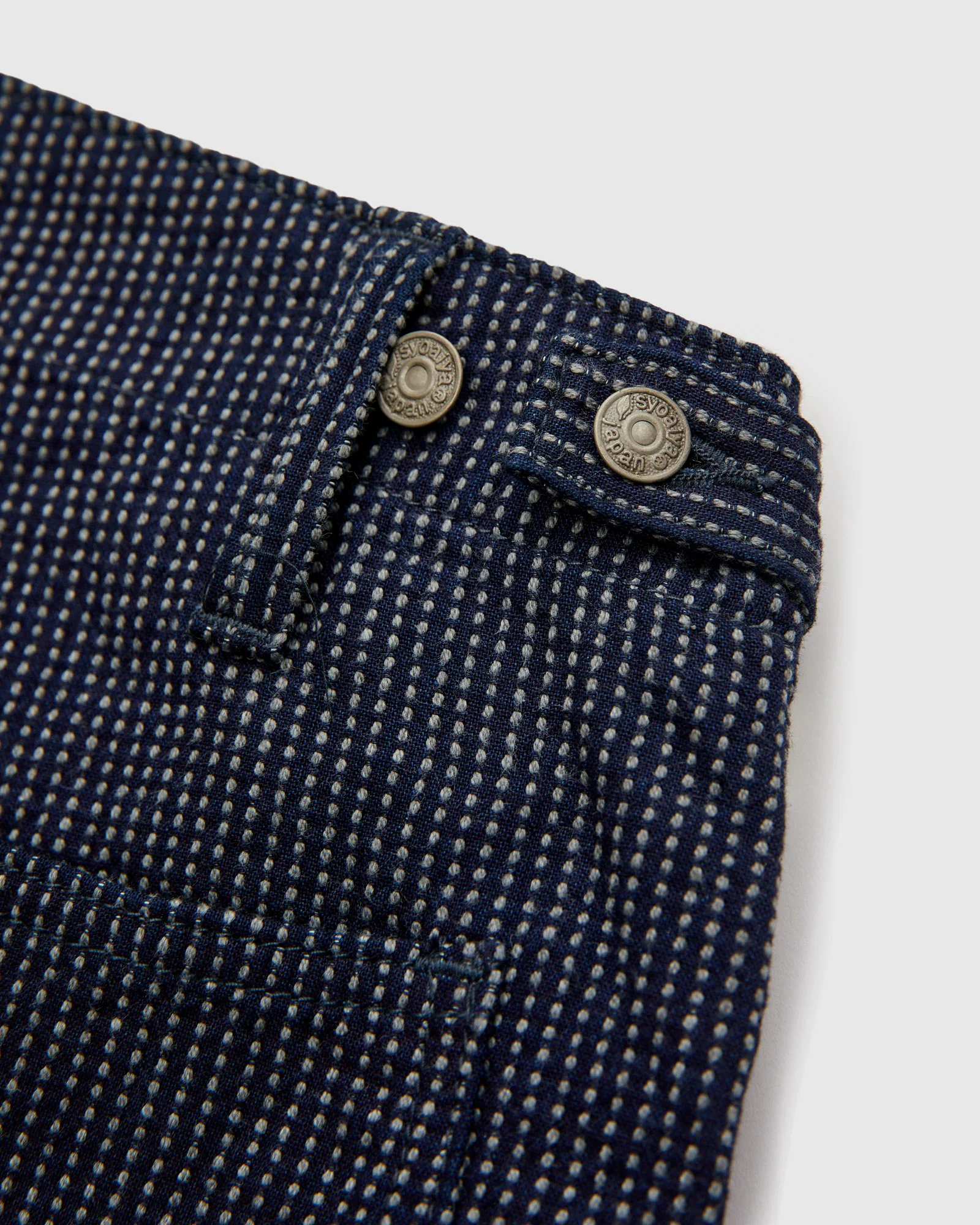 Stitch Stripe Comfortable Shorts in Indigo Thin Stripe - Image 4