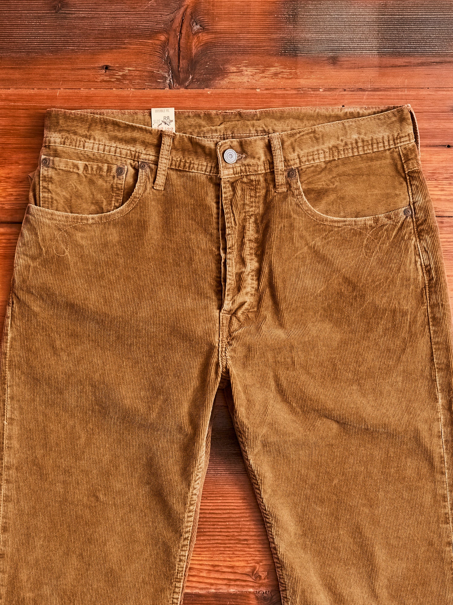 "Ro-Buck" Straight Fit Corduroy Pants in Tan - Image 3