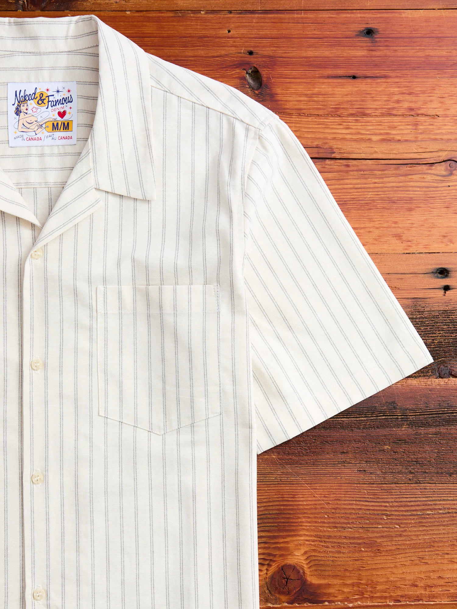 "Striped Oxford" Aloha Shirt in Ecru - Image 4