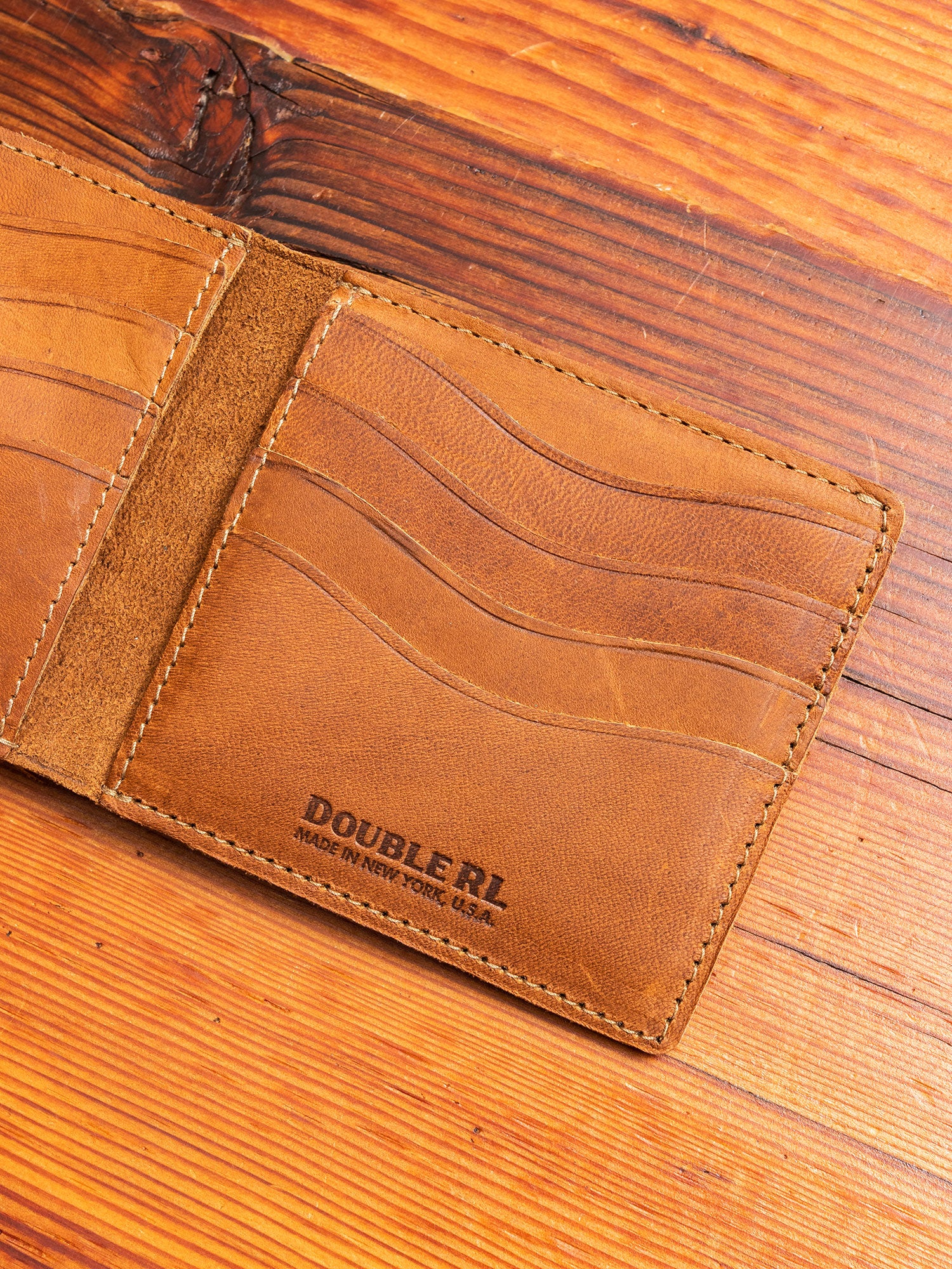 Suede Bifold Wallet in Light Java - Image 4