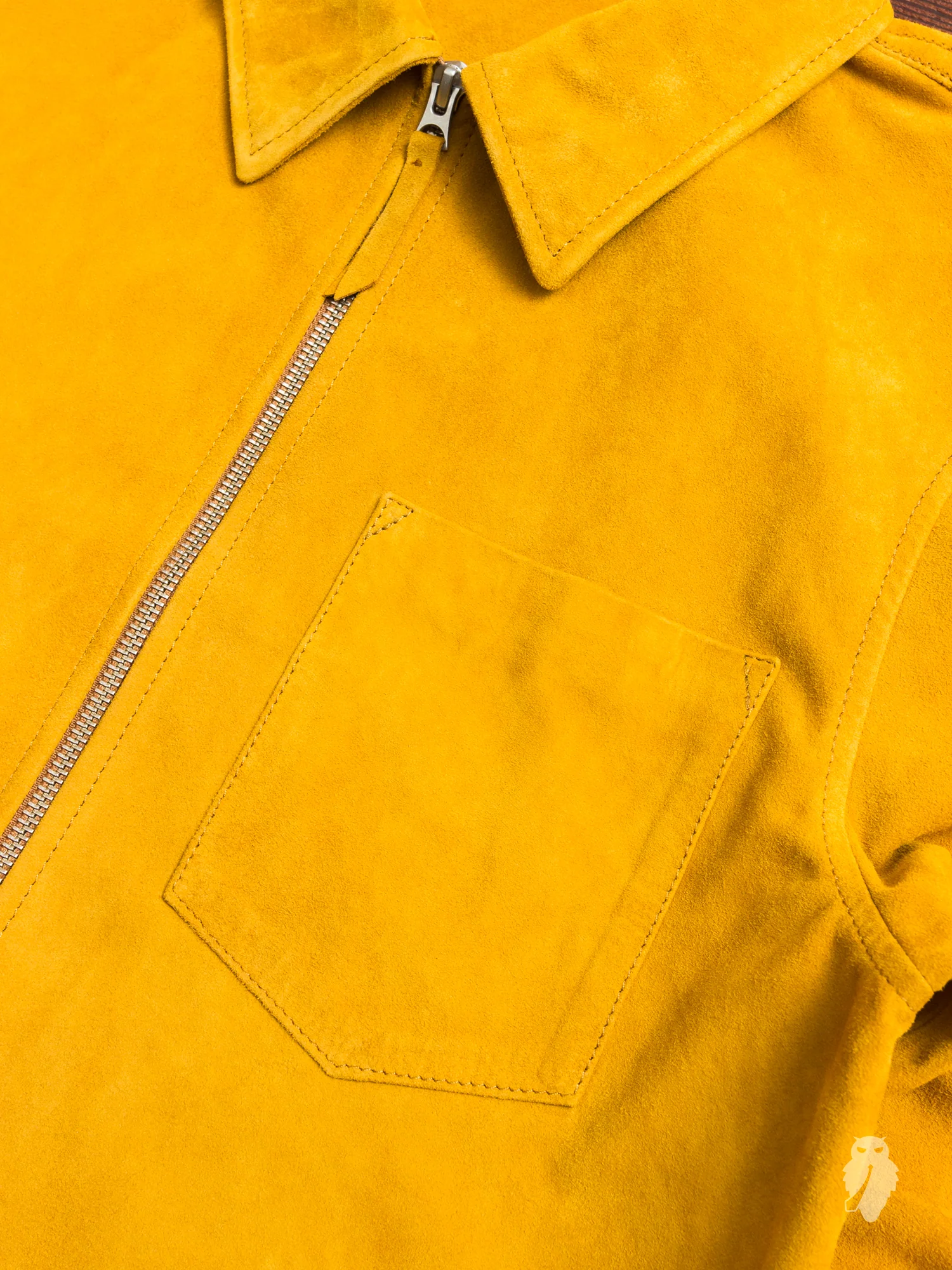 Suede Zip Shirt in Lion - Image 6