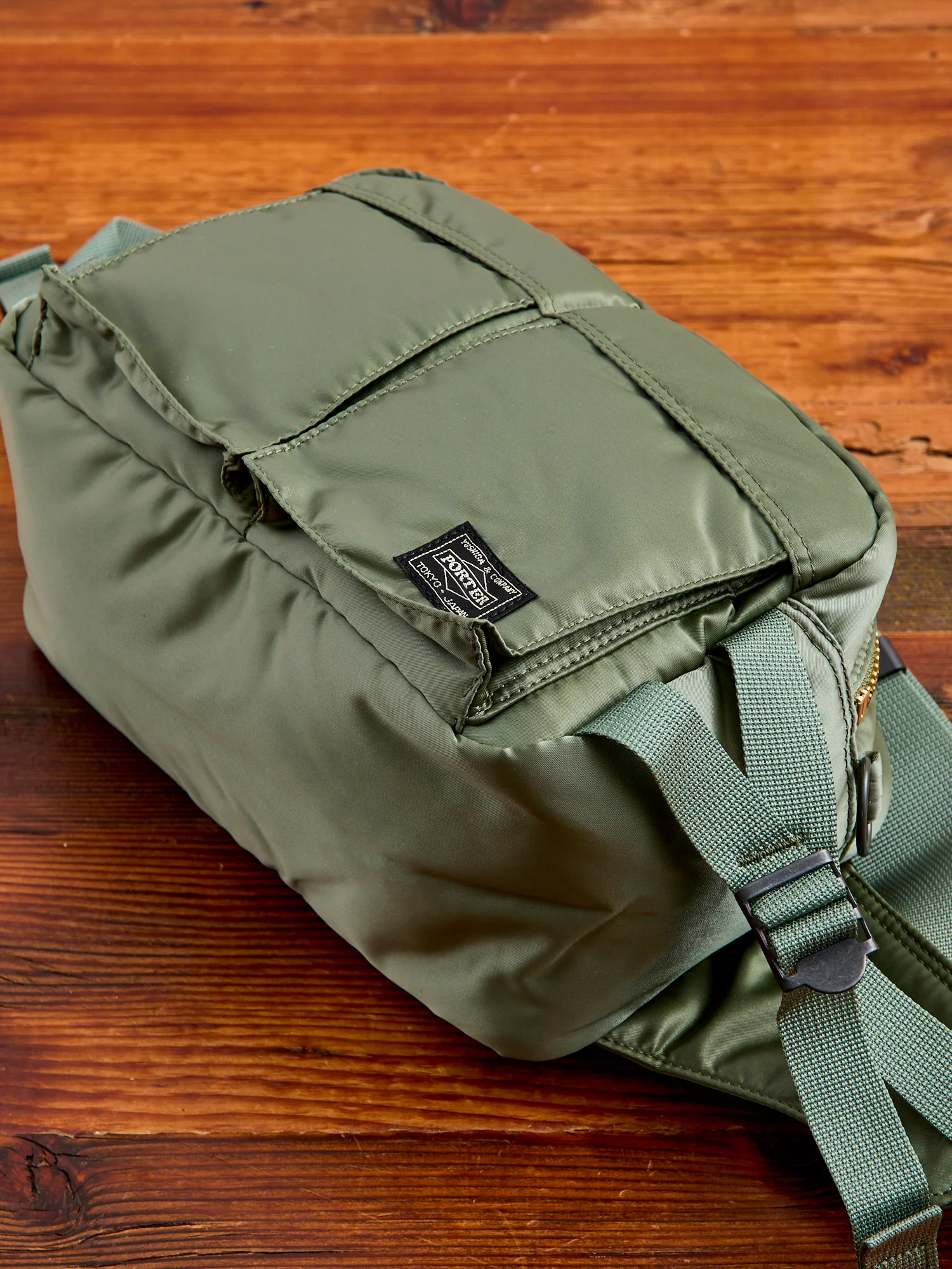 "Tanker" 2-Way Waist Bag in Sage Green - Image 3