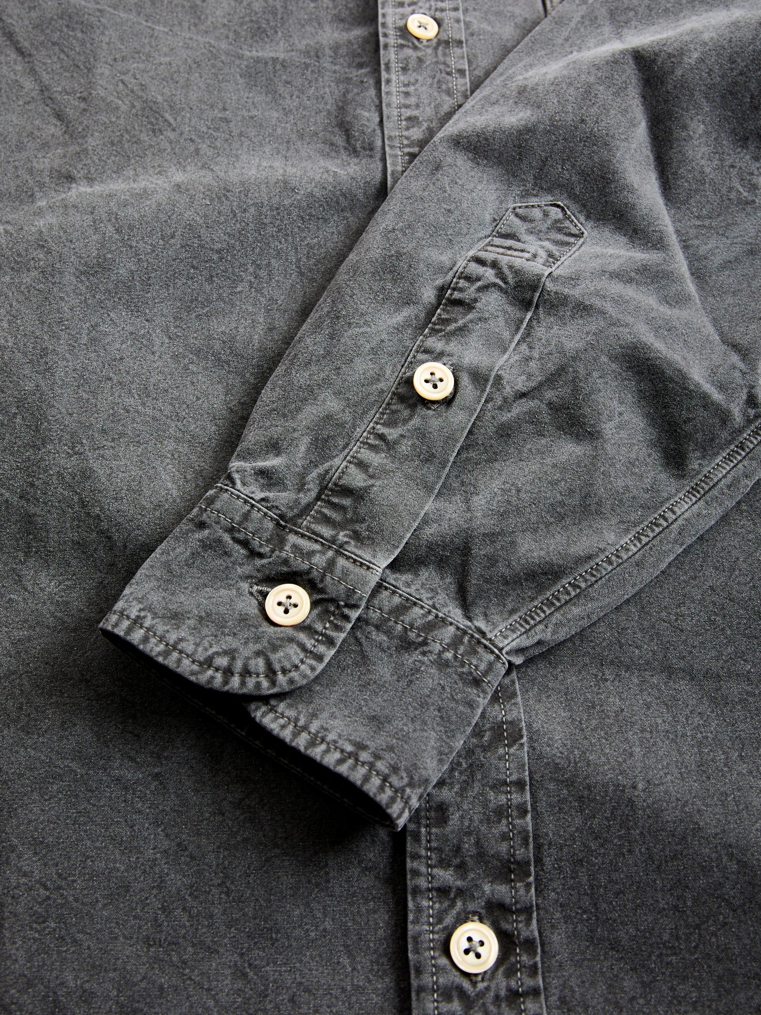 Tassa Canvas Button-Down Shirt in Heather Black - Image 7