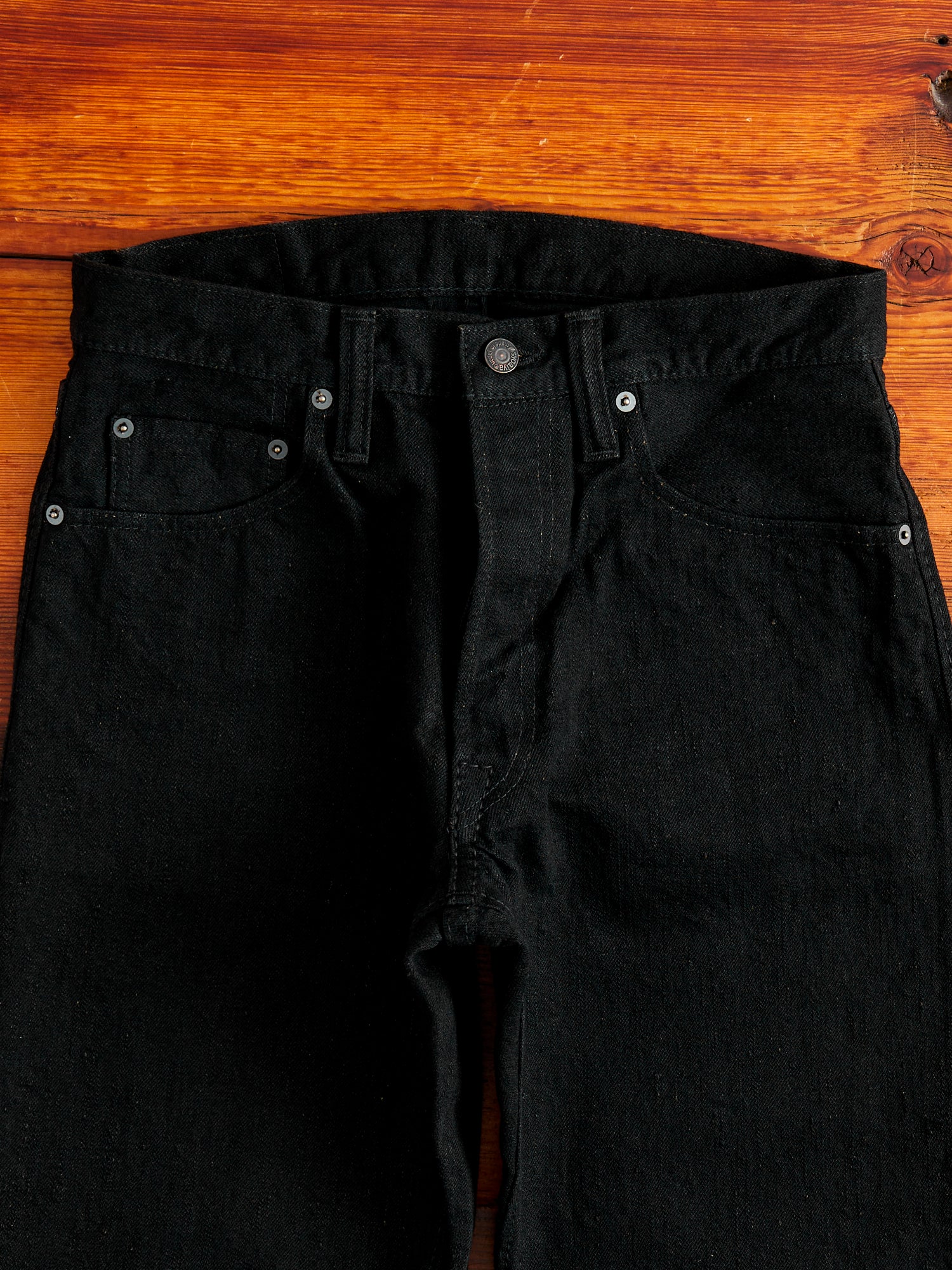 TCD-003-BK "Teacore Black" 14oz Rinsed Black Selvedge Denim - Regular Straight Fit - Image 4