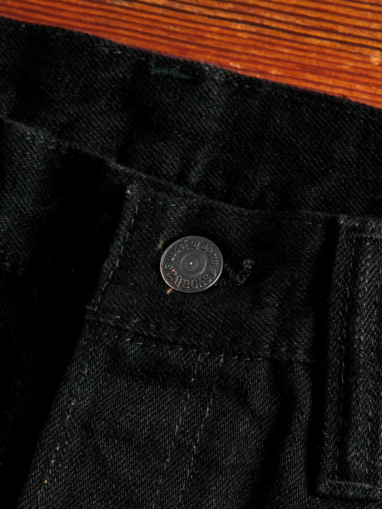 TCD-005-BK "Teacore Black" 14oz Rinsed Black Selvedge Denim - Slim Straight Fit - Image 6