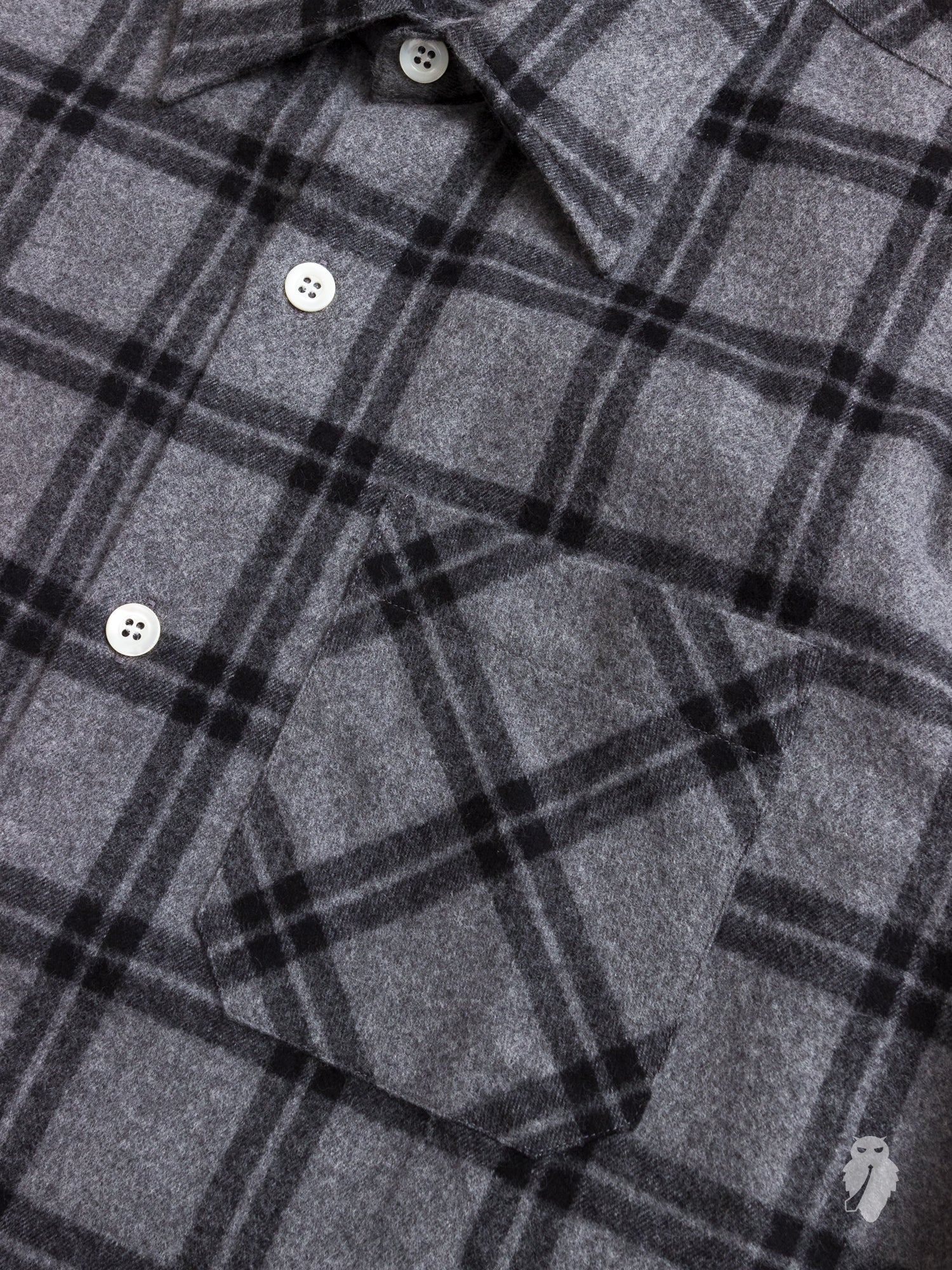 "Ted" Shaggy Flannel Shirt in Grey - Image 4