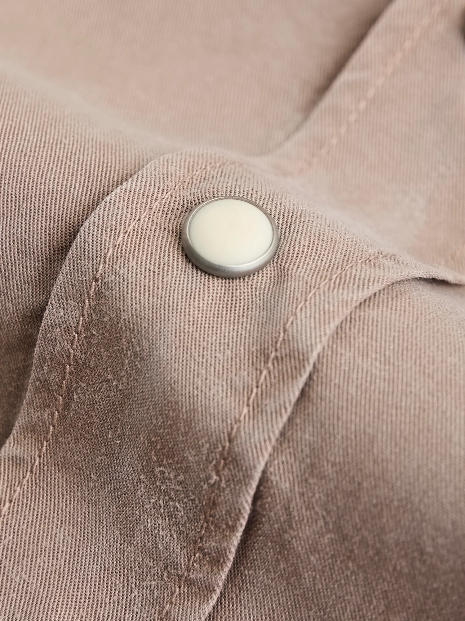 Tencel Gabardine Pearl Snap Shirt in Nutmeg - Image 6