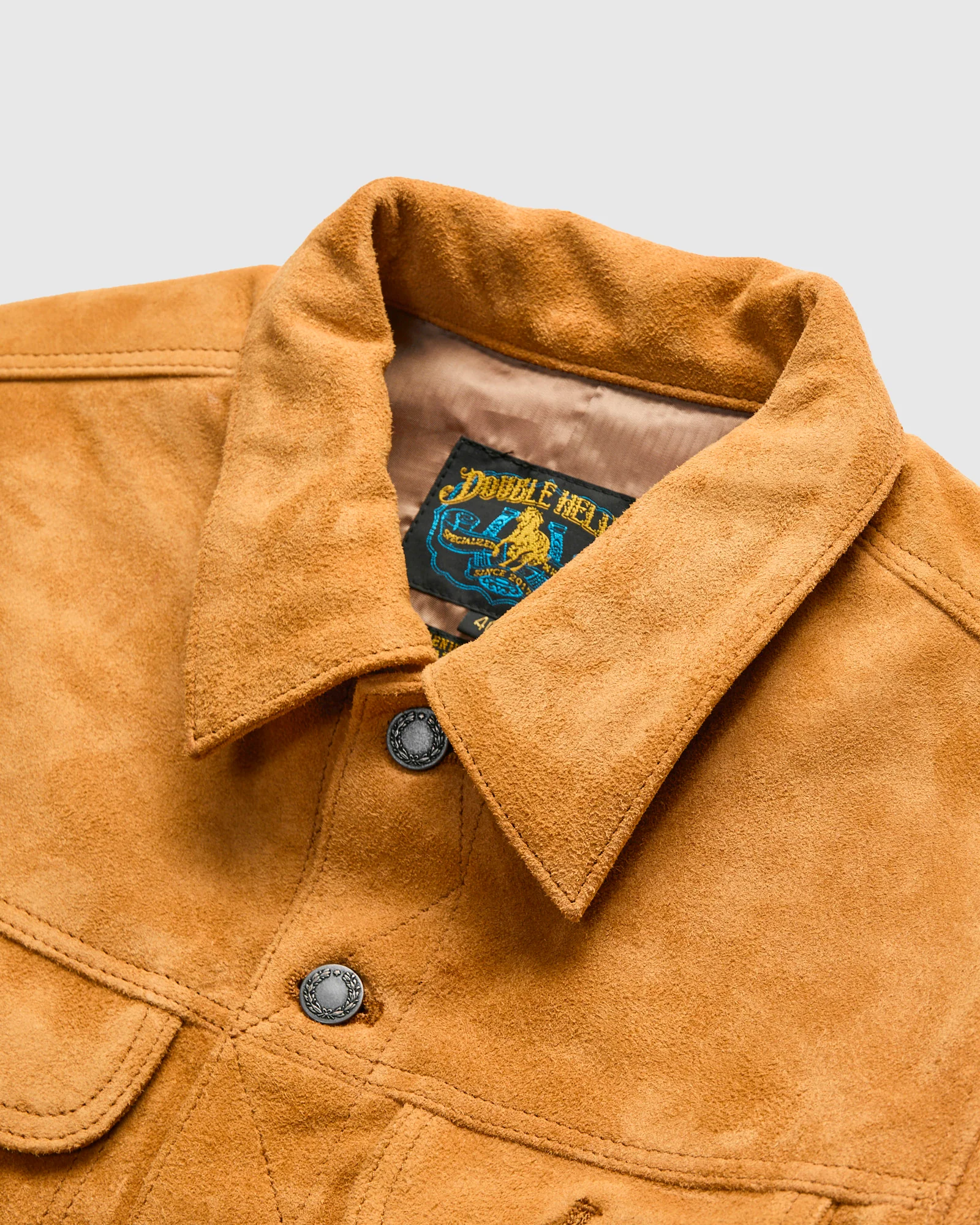 "The Boxer" Horsehide Suede Jacket in Beige - Image 5