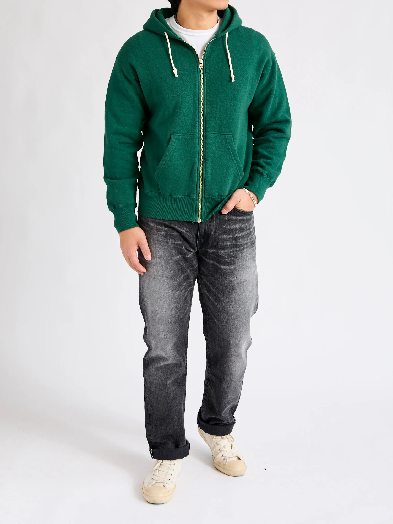 Tsuriami Loopwheel Zip Hoodie in Green - Image 10