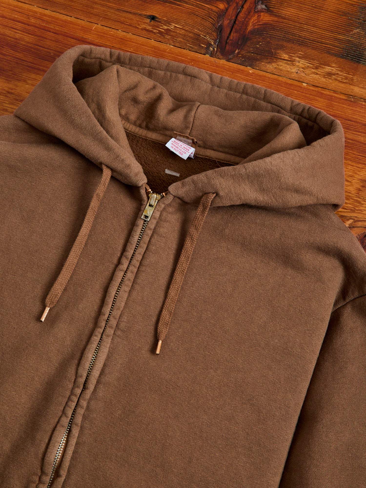 Tube Knit Zip Hoodie in Brown - Image 4
