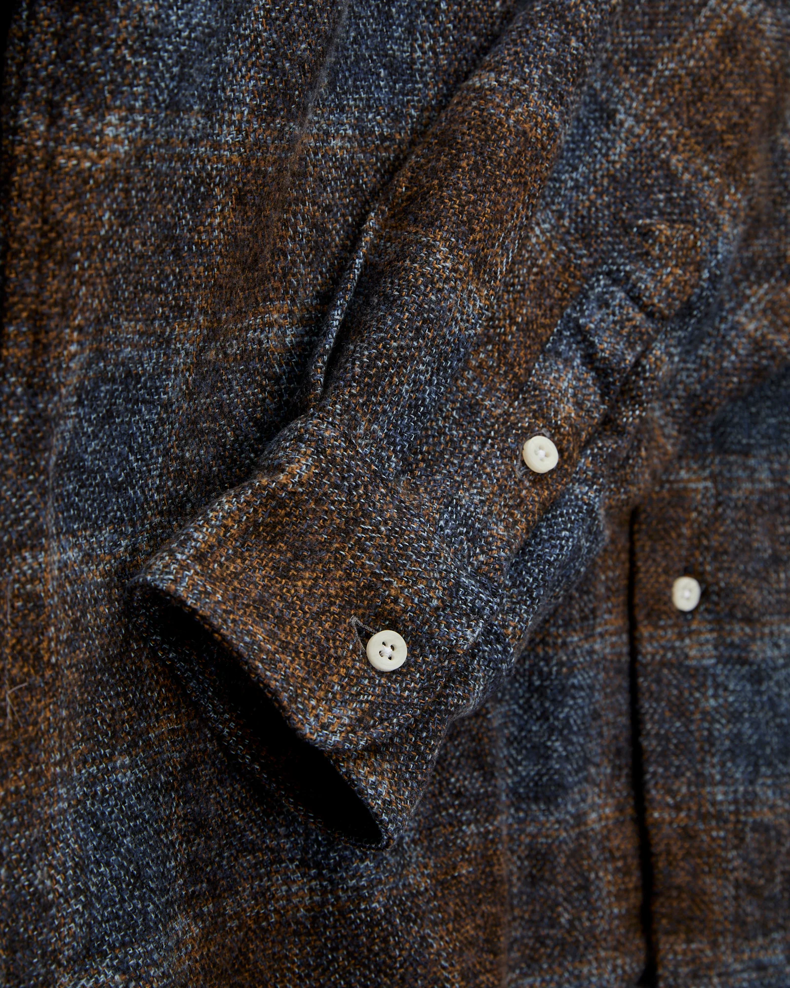 Tweed Check Camp Shirt in Brown - Image 6