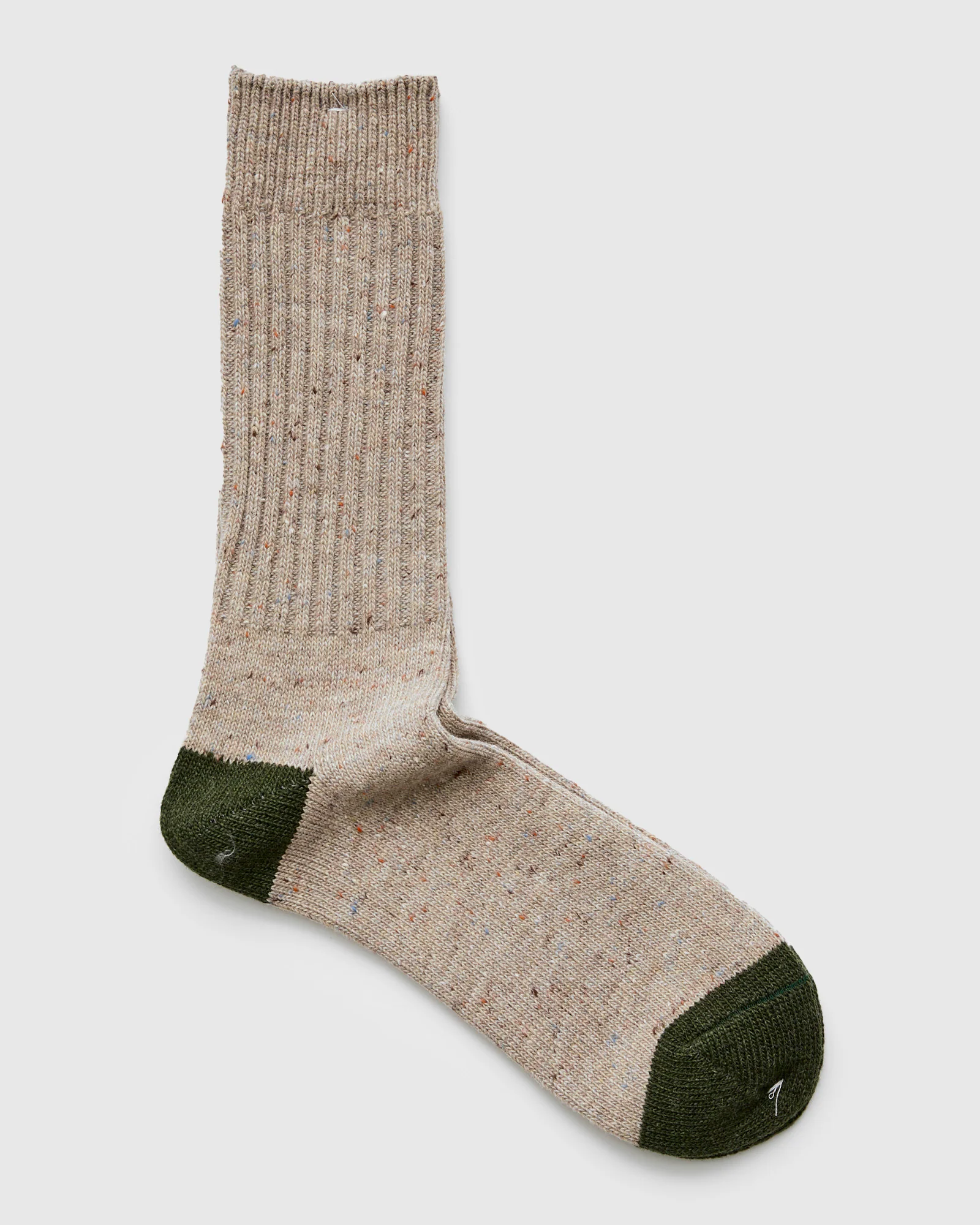 Tweed Nep Crew Sock in Beige - Image 2