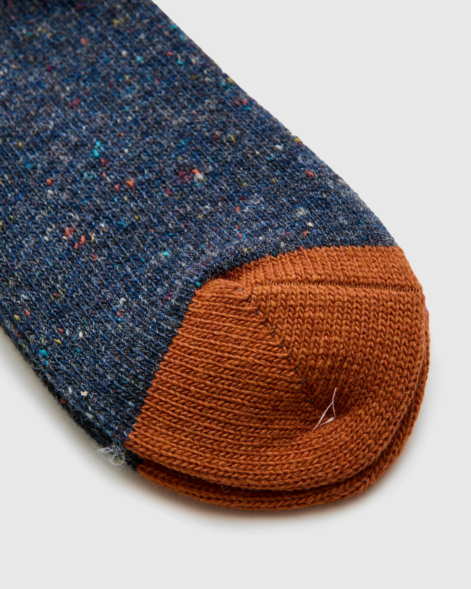 Tweed Nep Crew Sock in Navy Melange - Image 3