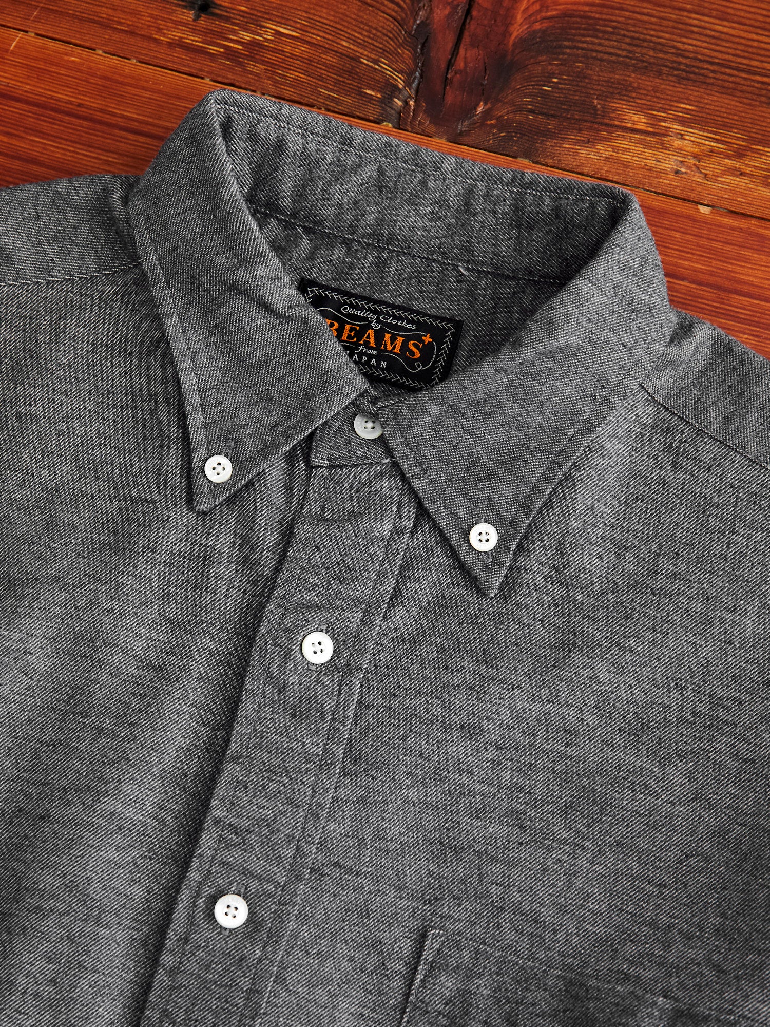 Twill Flannel Button-Down Shirt in Grey - Image 3