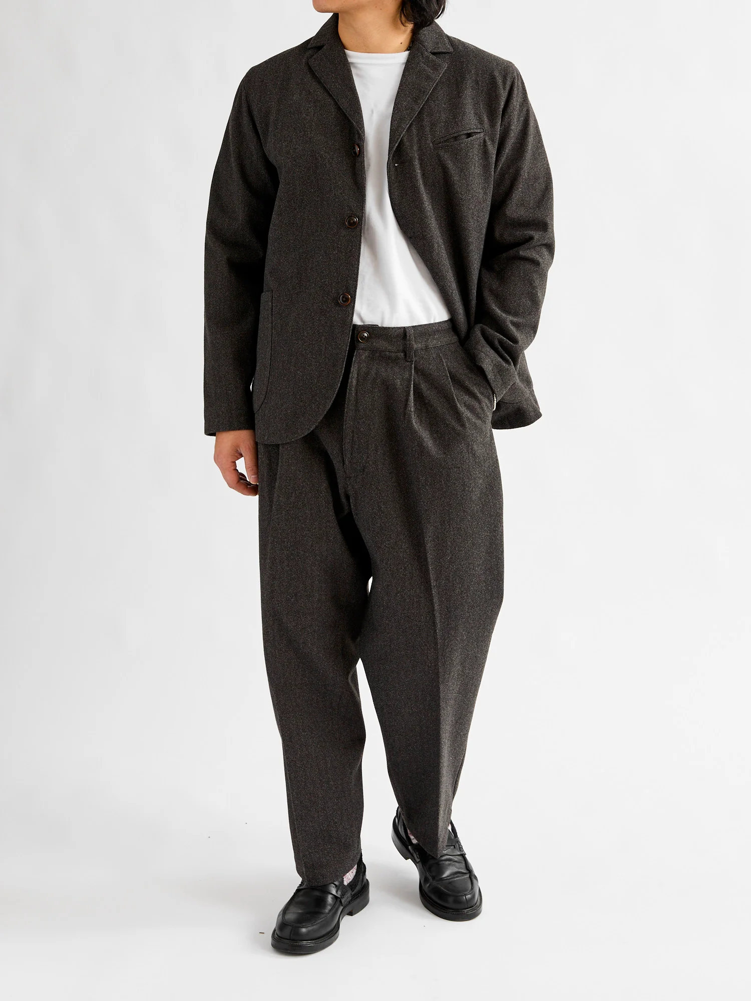 Two-Pleat Suit Trousers in Brown Herringbone - Image 12