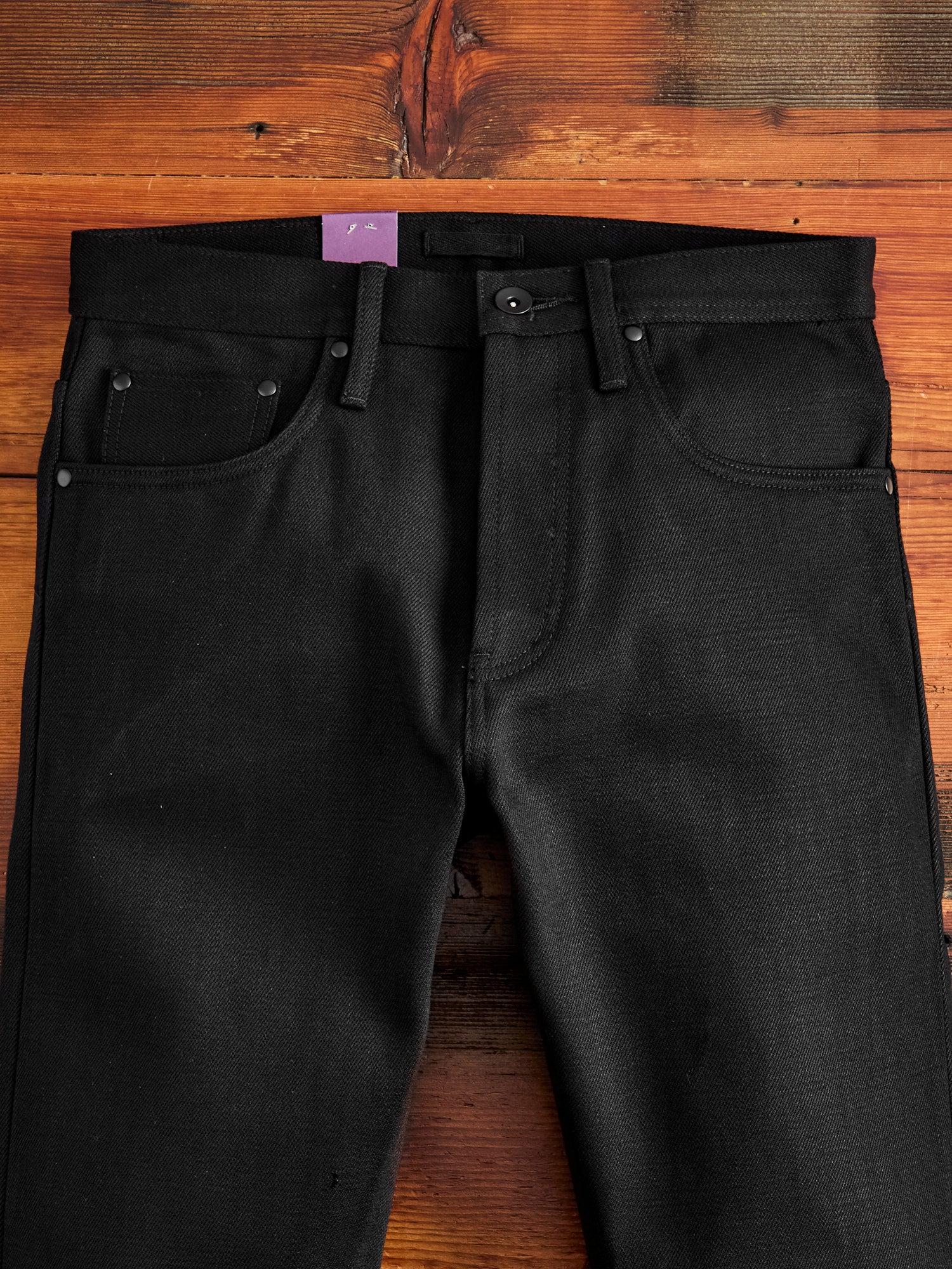 UB642 Heavyweight Solid Black 21oz Selvedge Denim - Relaxed Tapered Fit - Image 6