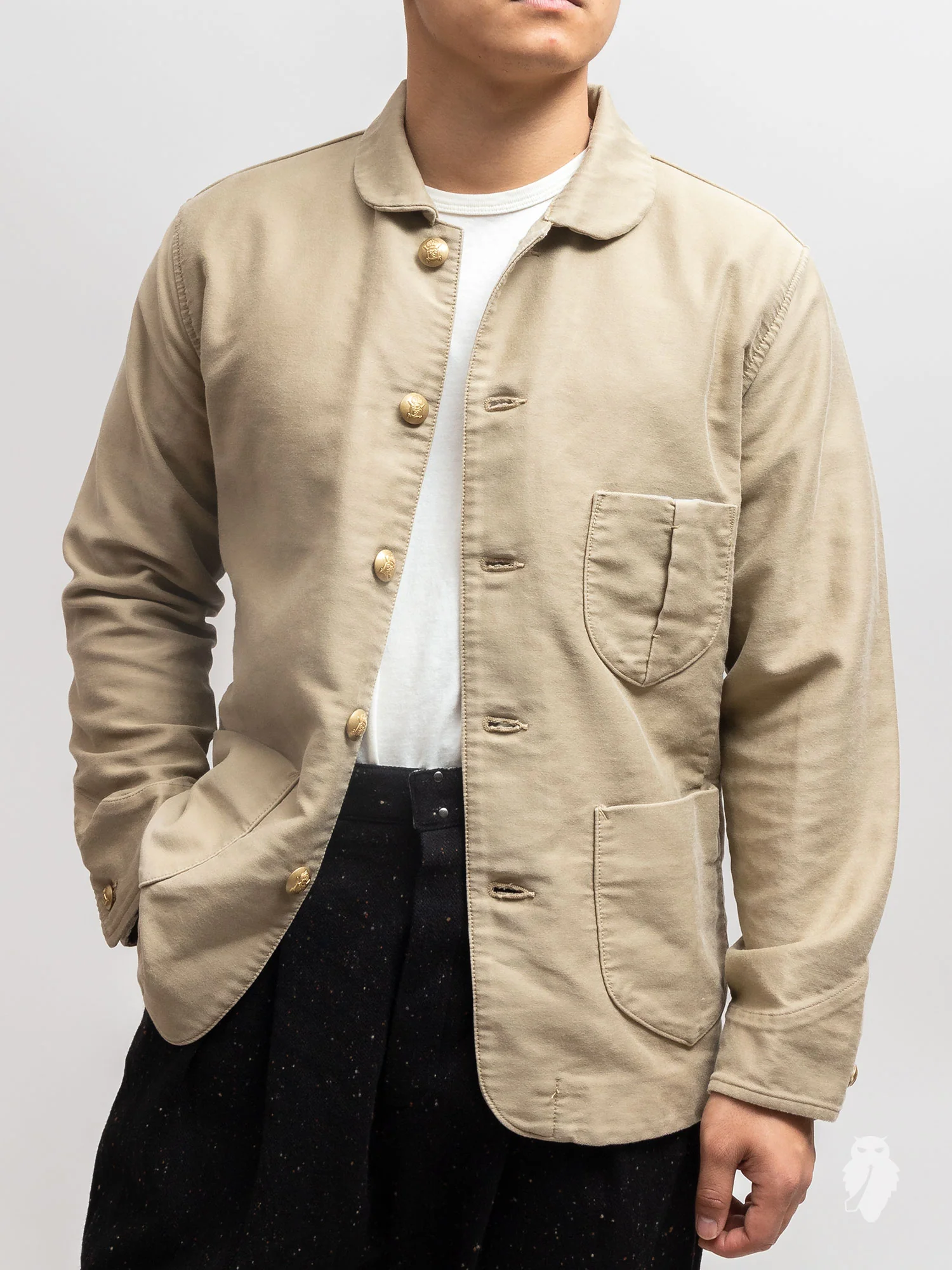 Urchin Coverall Jacket in Beige - Image 2