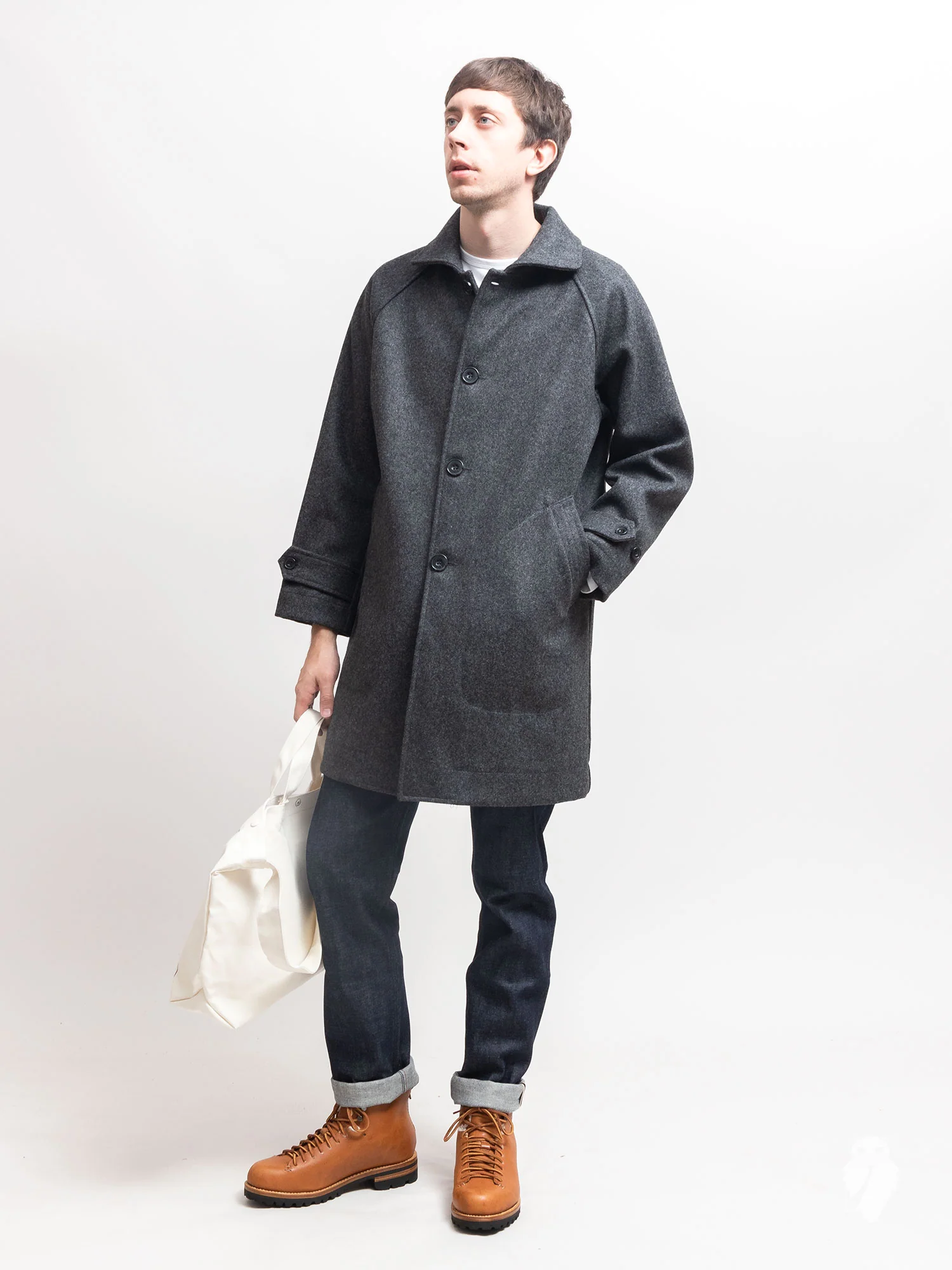 "Utile" Wool Jacket in Grey - Image 3
