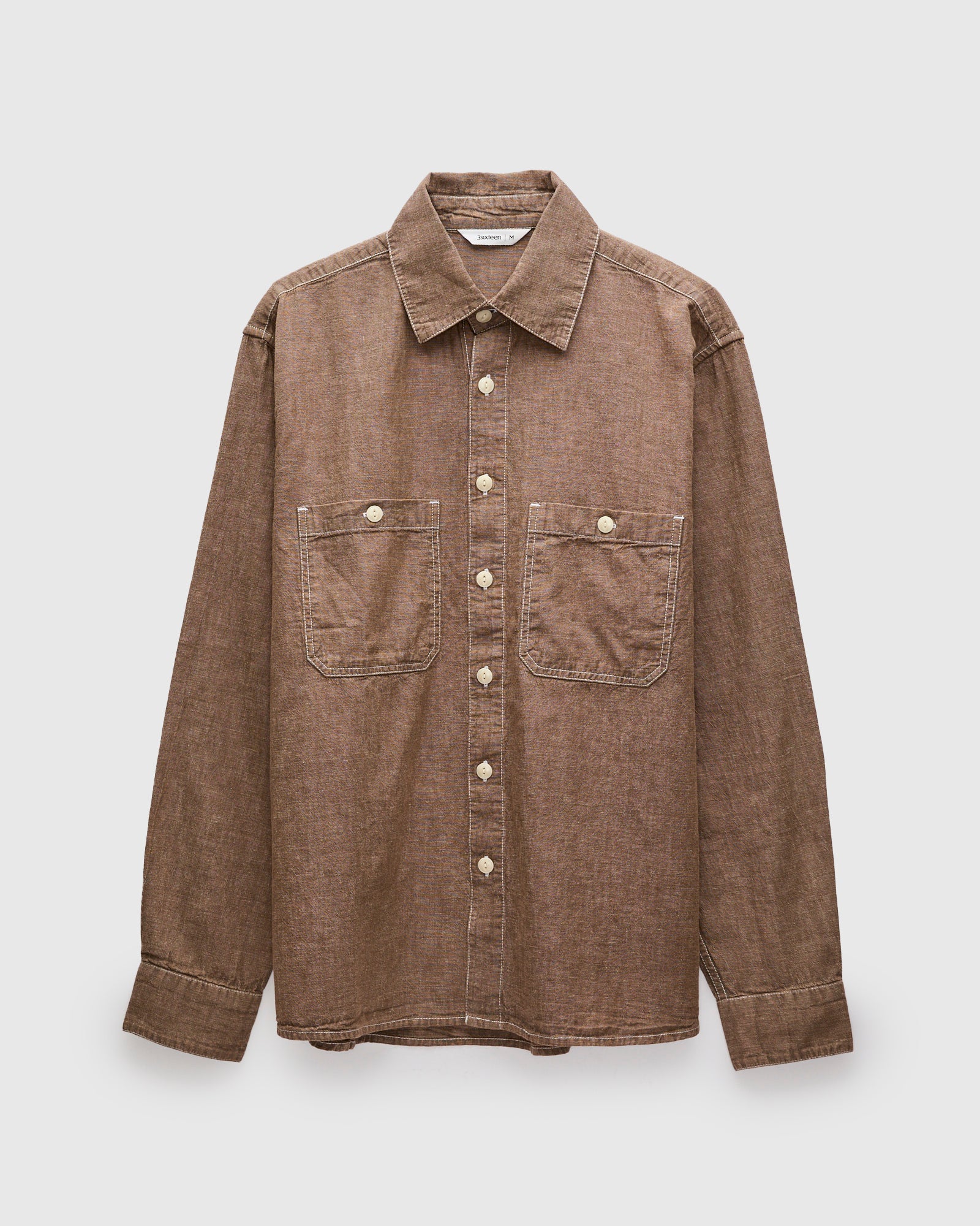 Utility Shirt in Brown Chambray