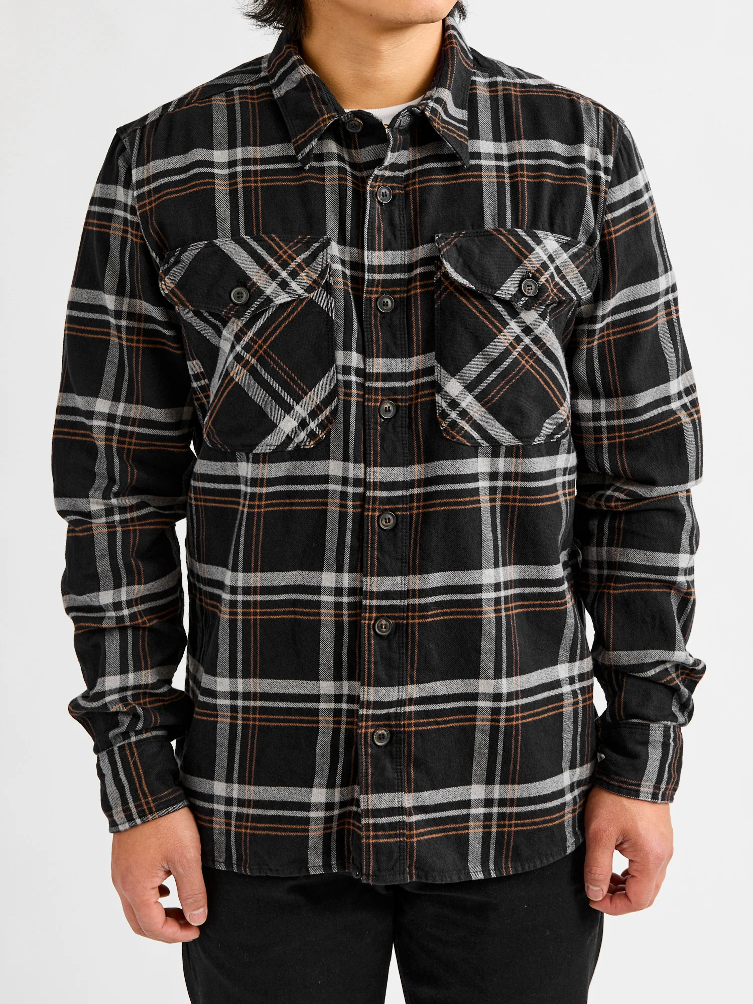 Utility Work Shirt in Black Plaid - Image 2