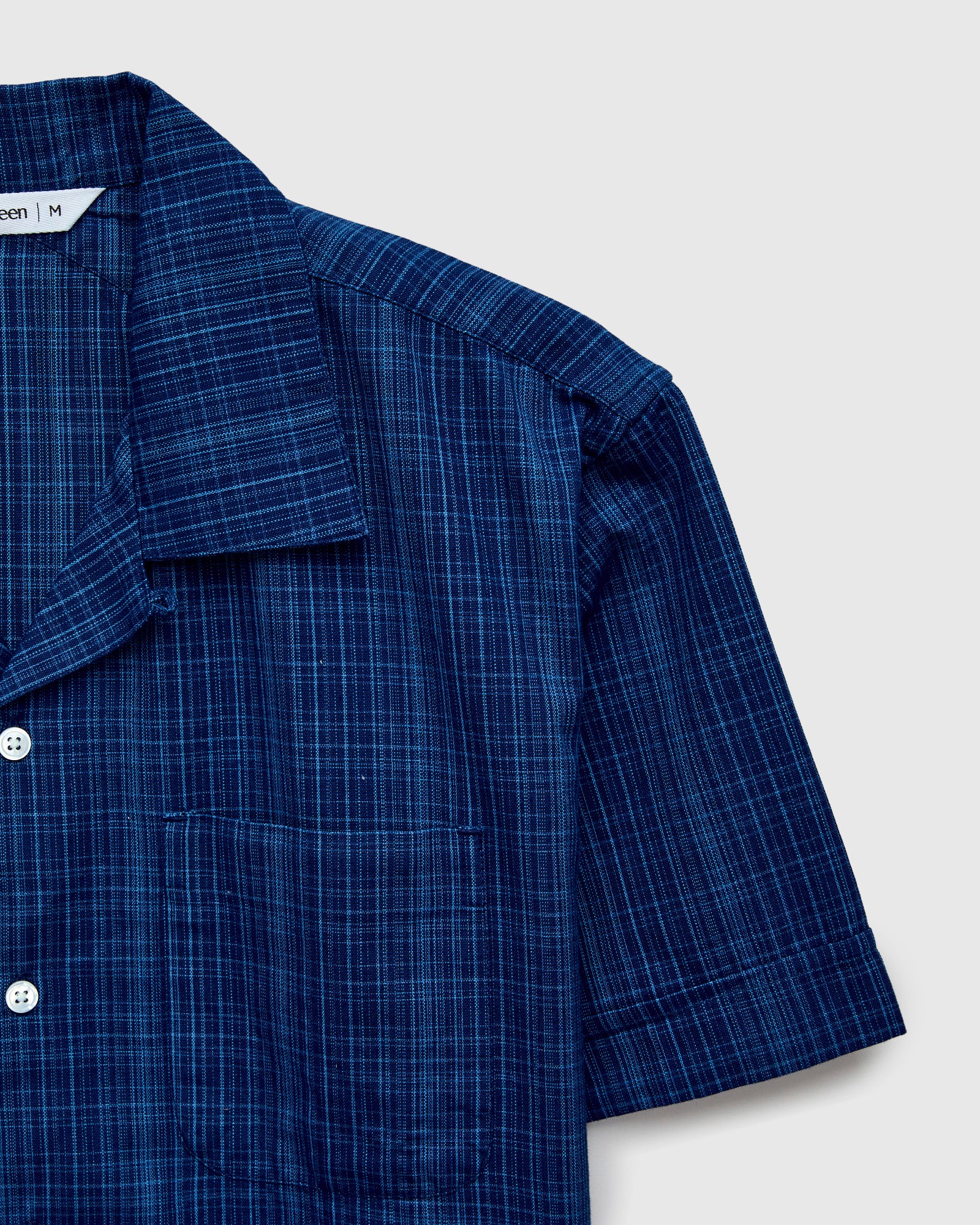 Vacation Shirt in Indigo Microcheck - Image 4