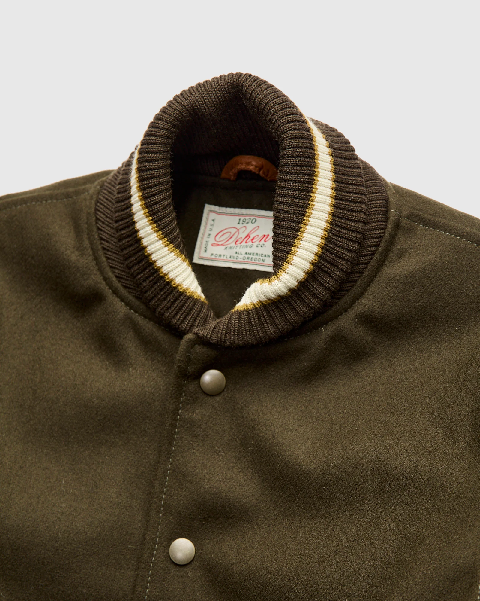 Varsity Jacket in Loden/Rust - Image 4