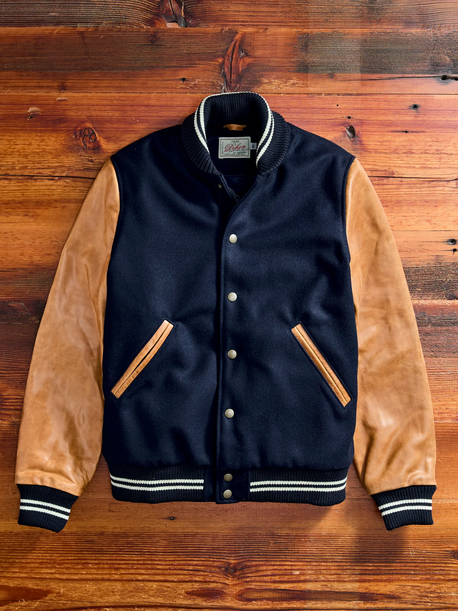 Varsity Jacket in Navy/Rust - Image 4