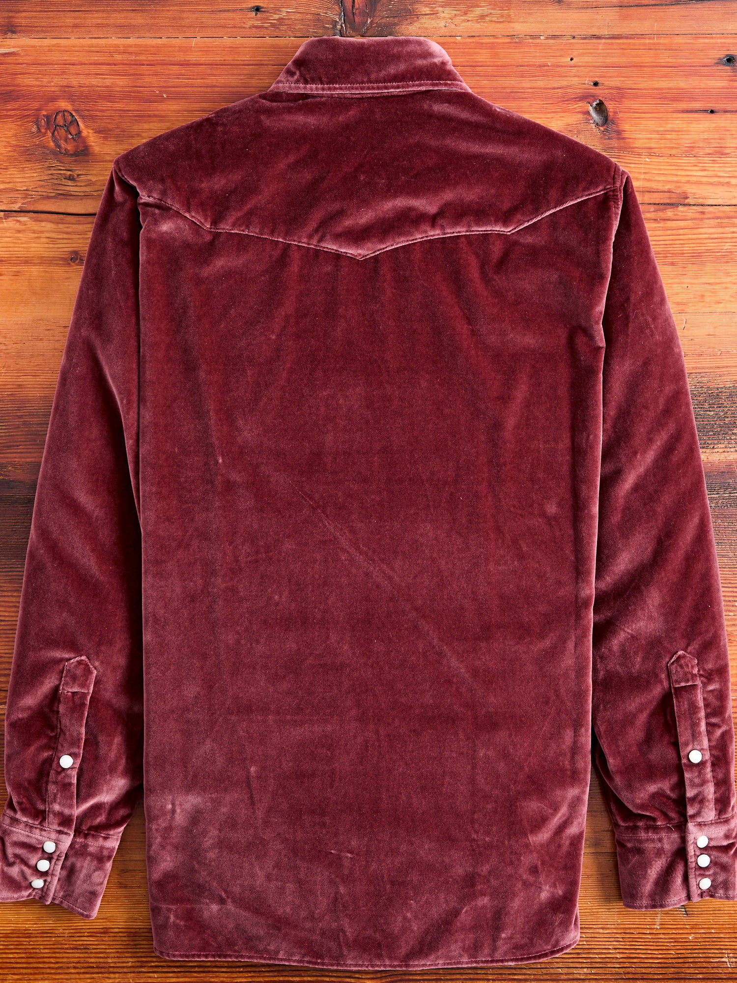 Velvet Western Pearl Snap Shirt in Plum - Image 3
