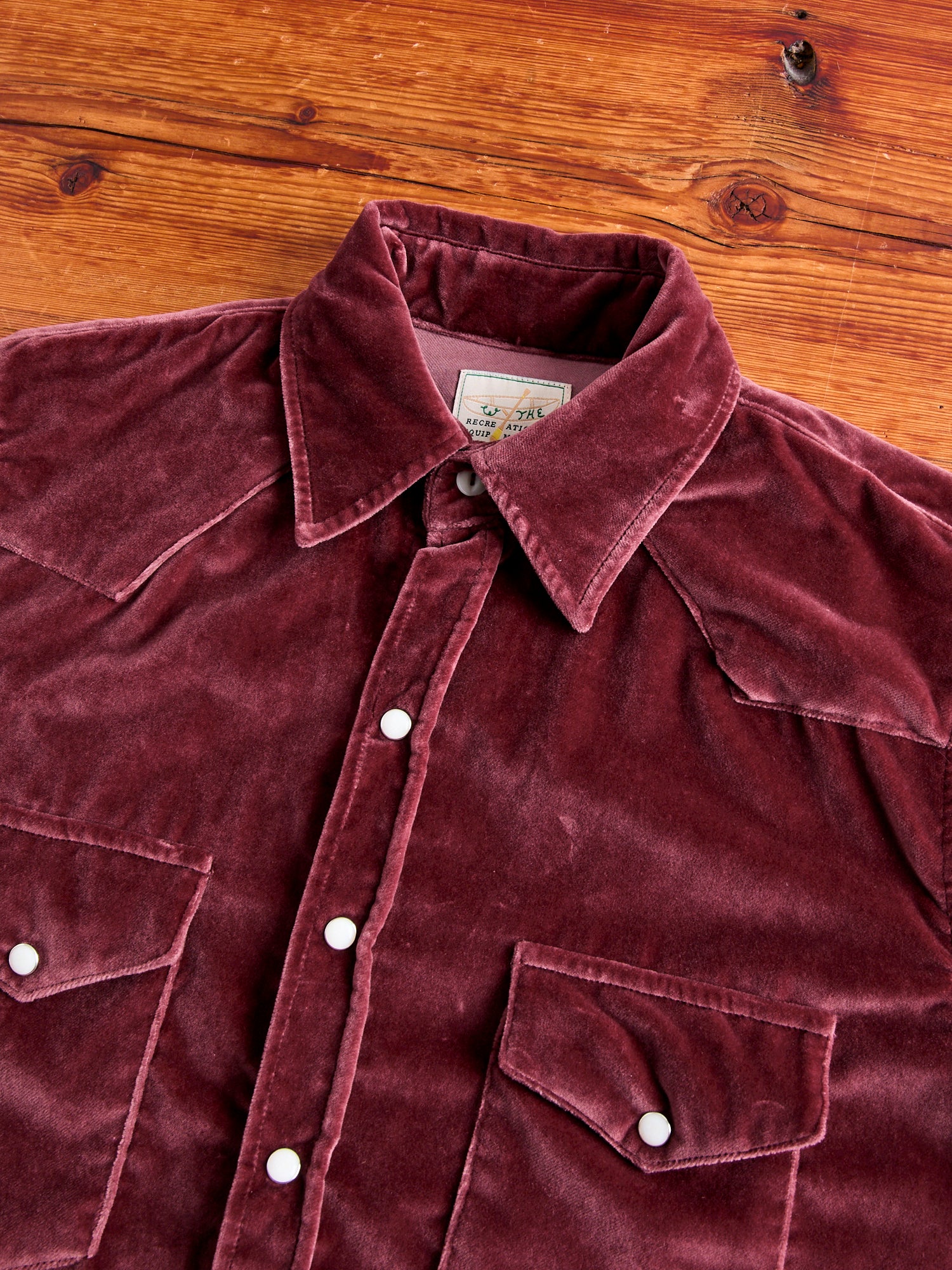 Velvet Western Pearl Snap Shirt in Plum - Image 4