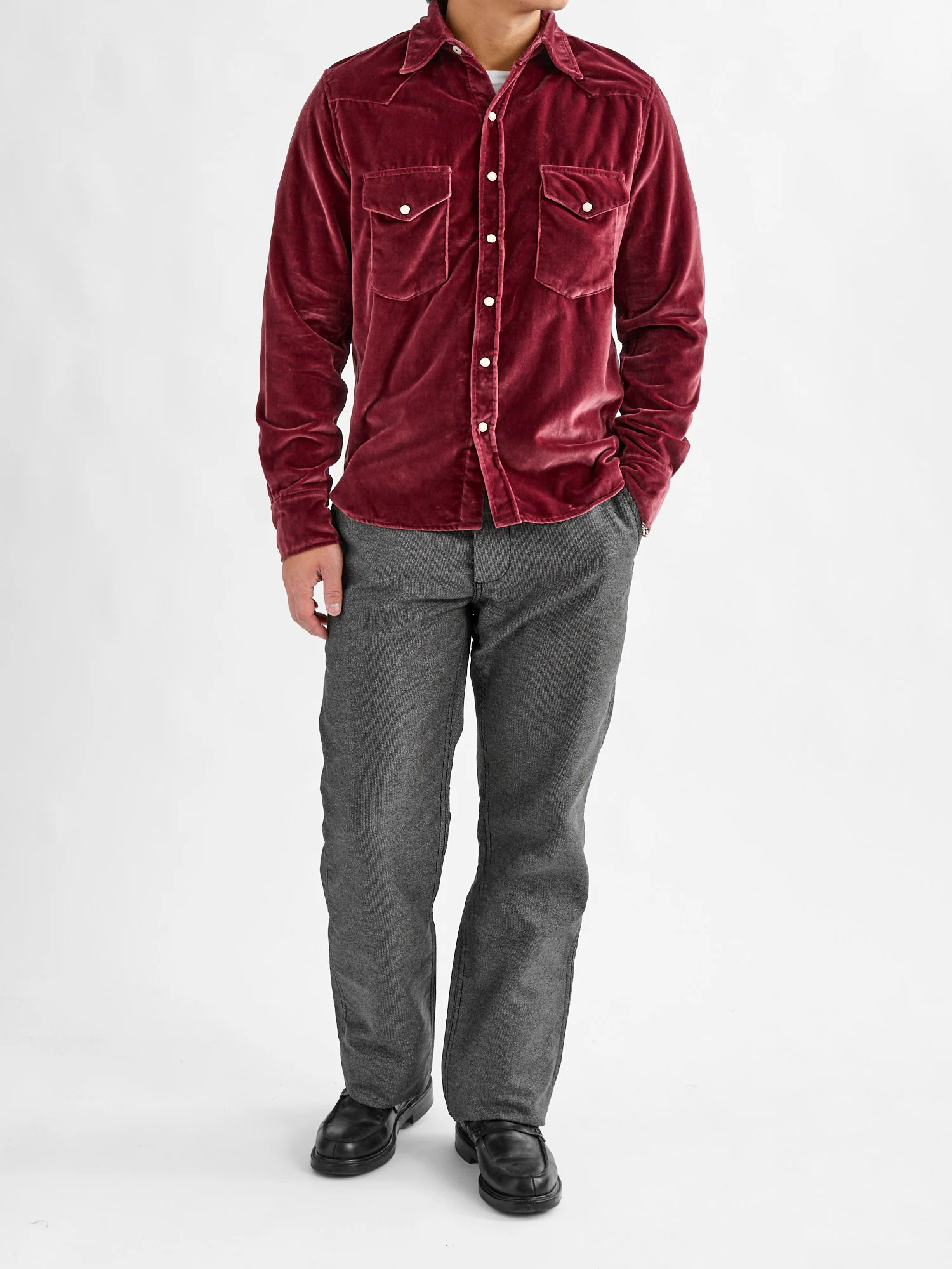 Wabash Stripe Moleskin Chino in Charcoal Smoke - Image 12