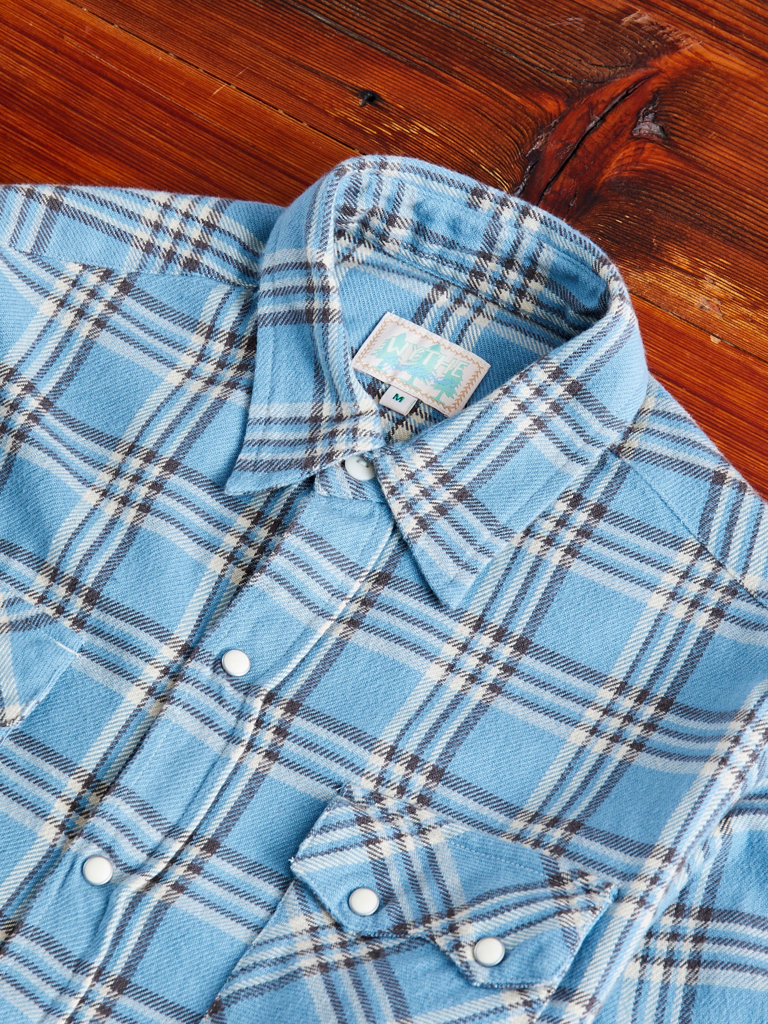 Washed Flannel Pearl Snap Shirt in Rogue River - Image 3