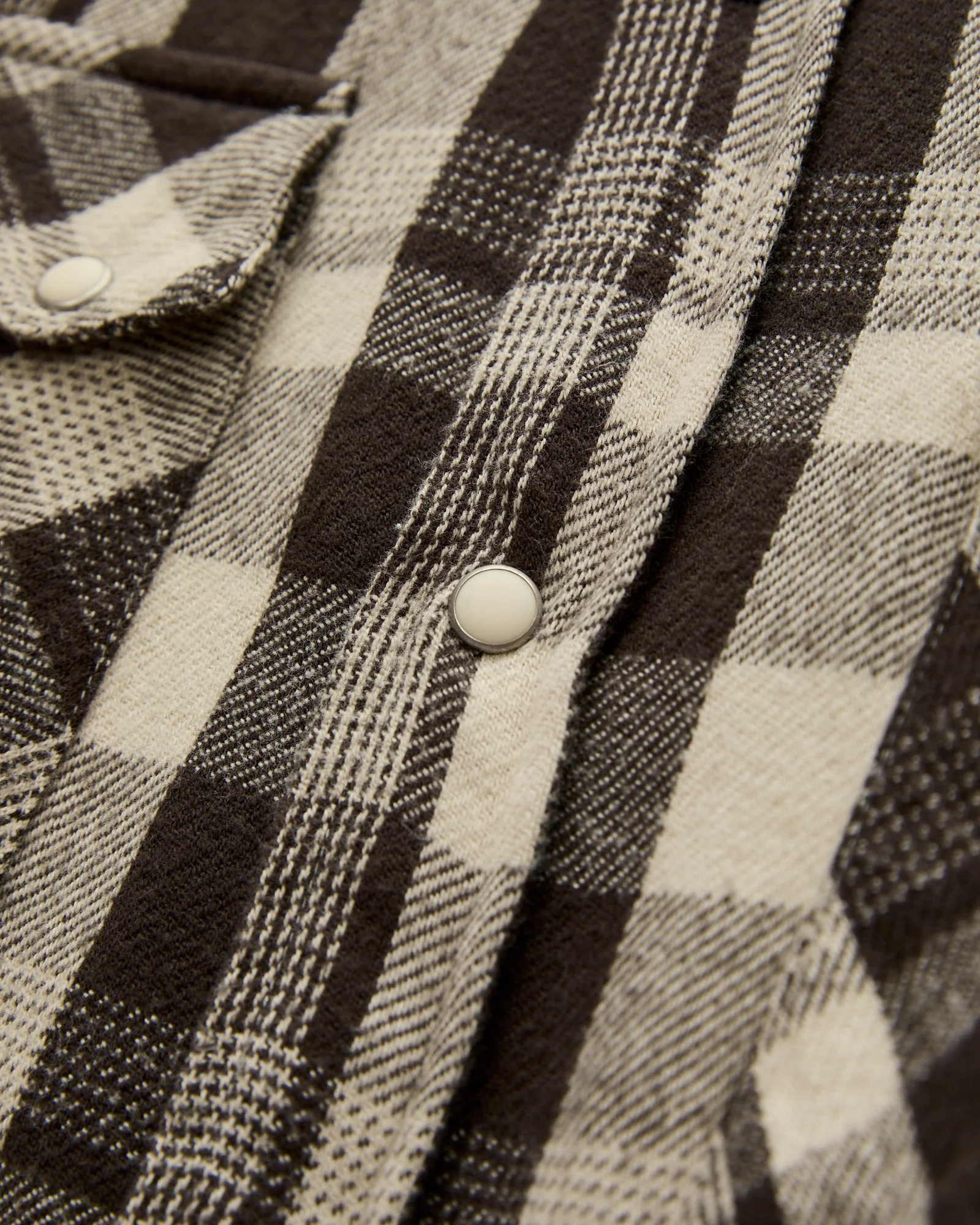 Washed Flannel Pearl Snap Shirt in Night Pitch - Image 4