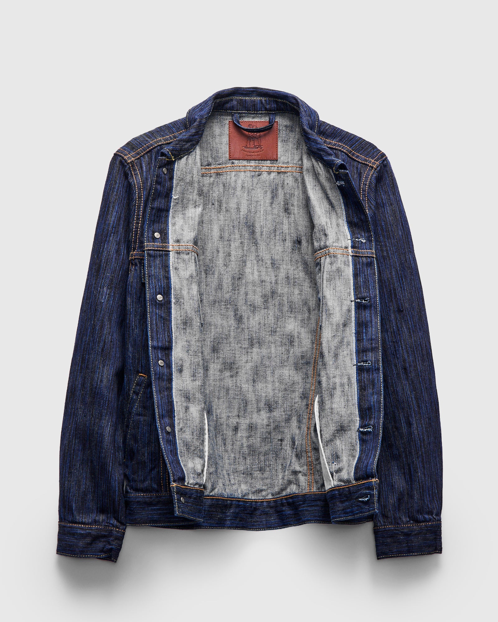 "Dark Waterfall" 14.5oz Type-3 Denim Jacket in Indigo - Image 3