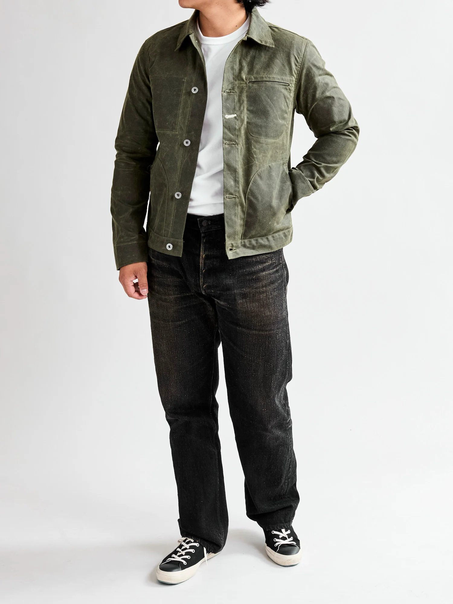 Waxed Canvas Ridgeline Supply Jacket in Olive - Image 12