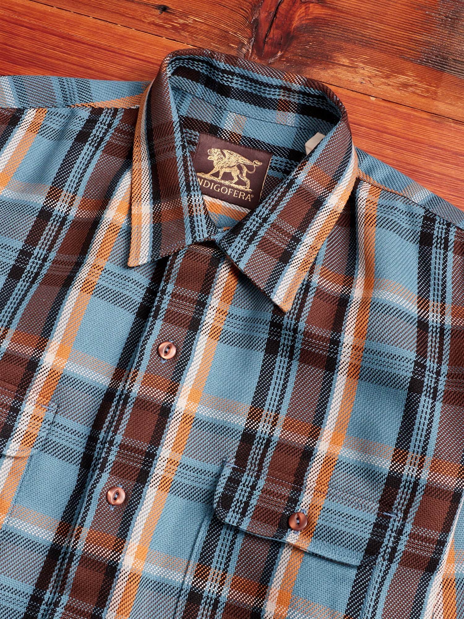 Webster Shirt in Blue Twill Check - Image 2