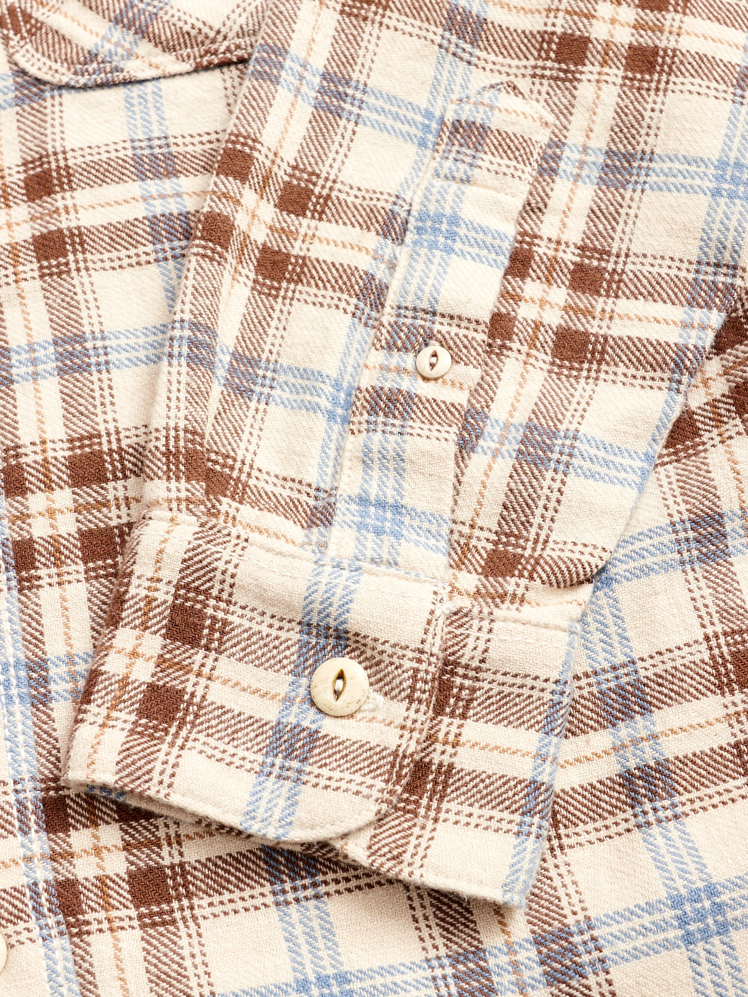 Wells Work Shirt in Cream Plaid - Image 5